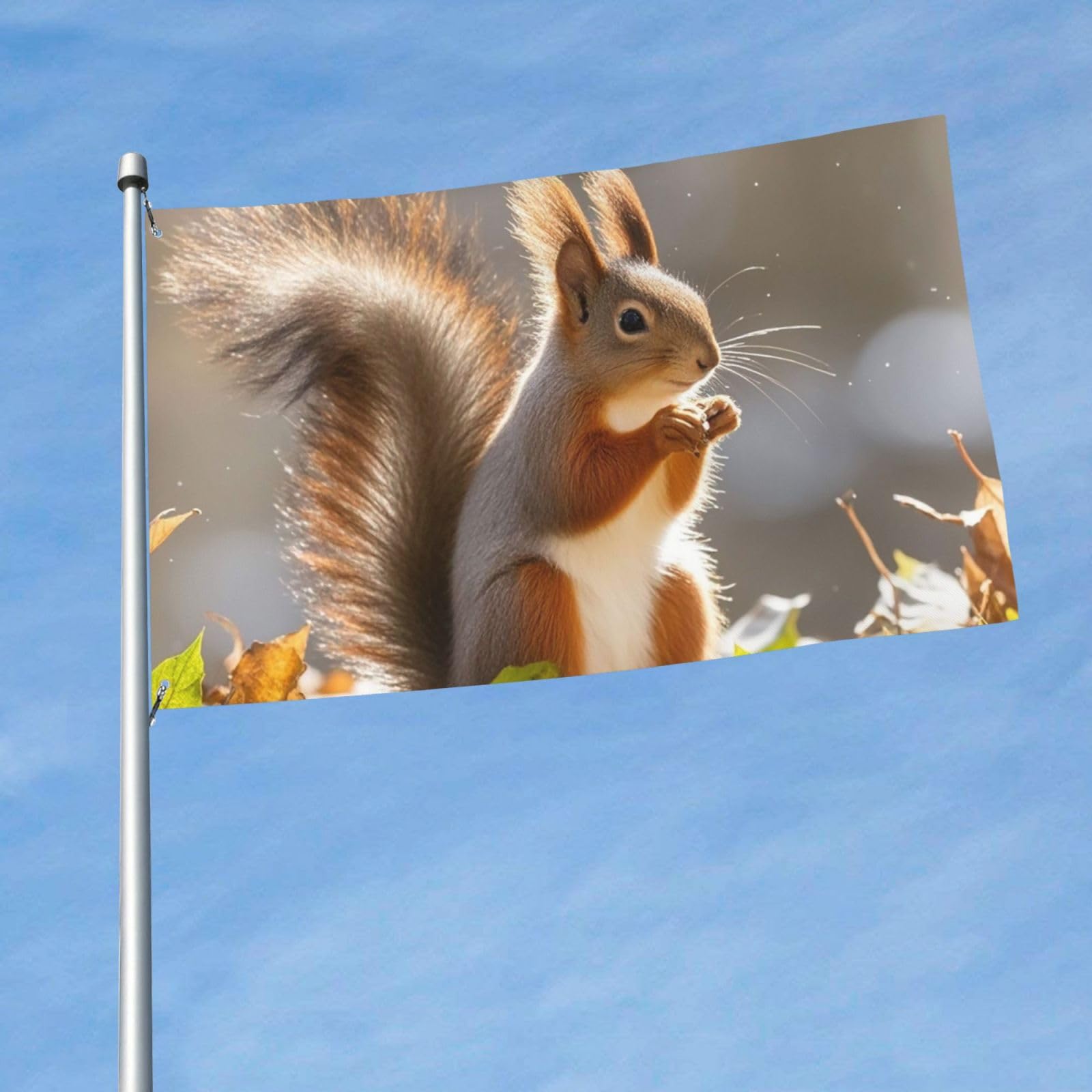 Autumn Squirrel Welcome Garden Flag 3x5 Ft No Fade Double Sided House Yard Flags Outdoor Banner Decor For Courtyard Porch Lawn