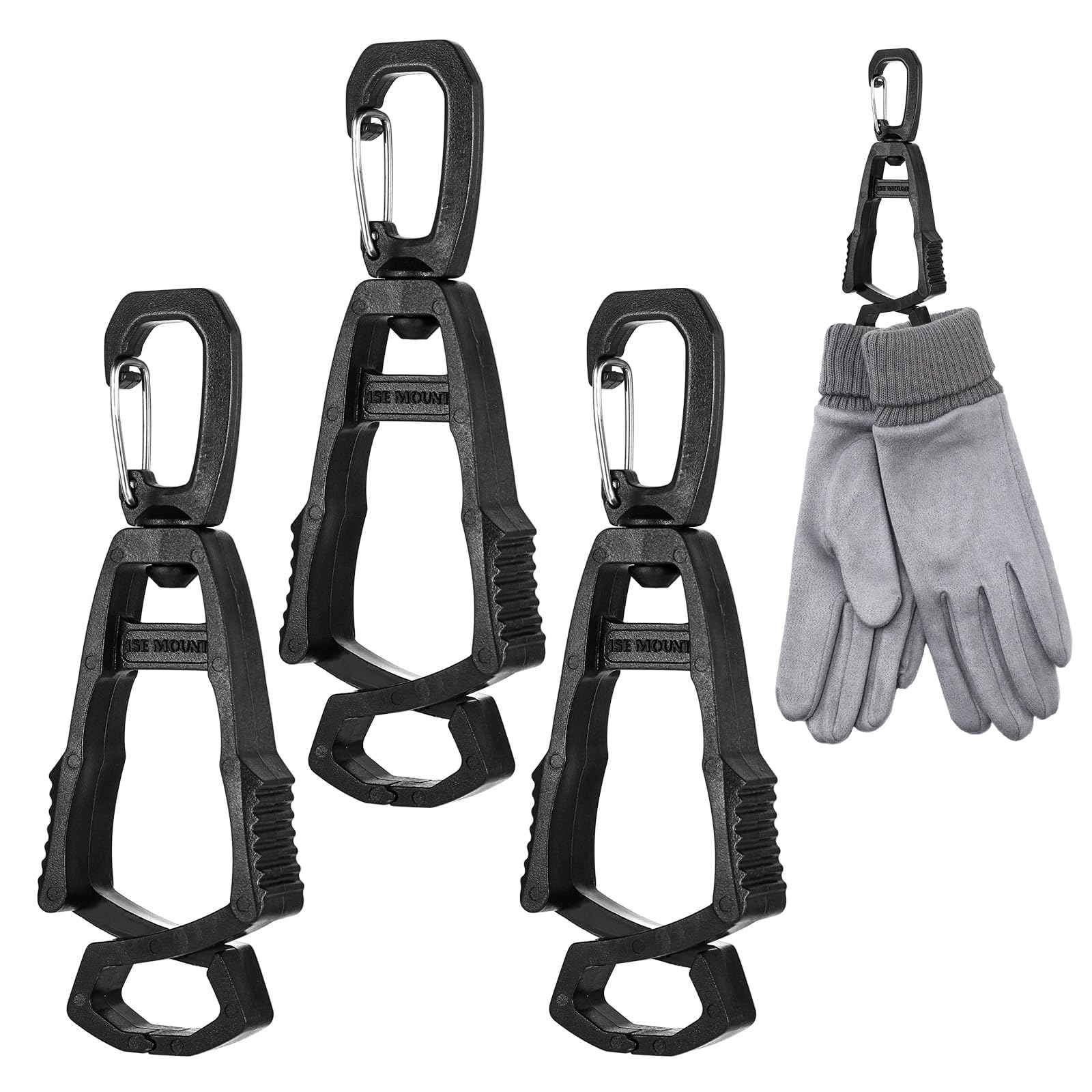 Glove Clip, Belt Clip for Work, 3 Pack Glove Holder, Durable Belt Clips for Gloves, Black-image-0