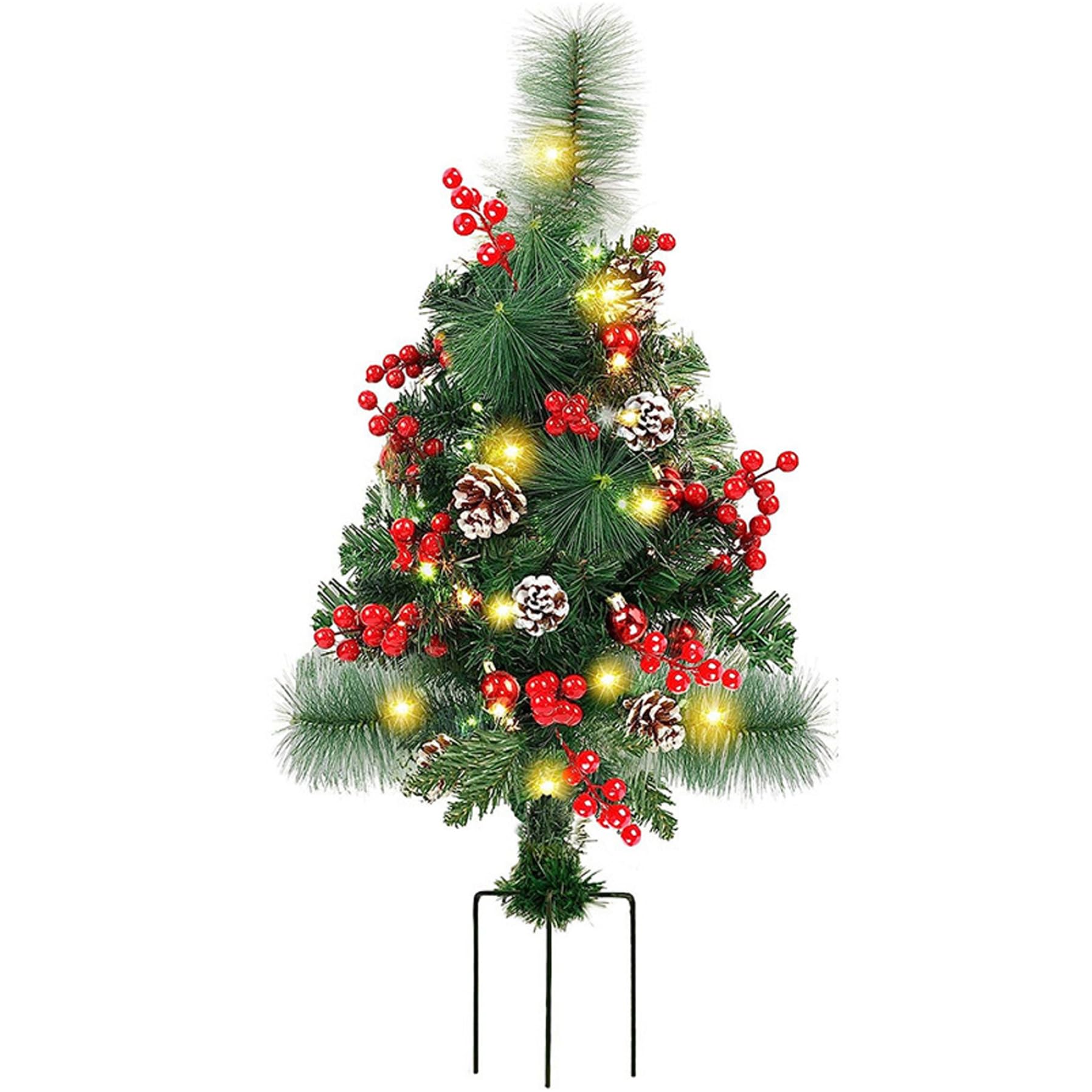 Petit sapin de Noël extérieur intérieur avec LED et boules