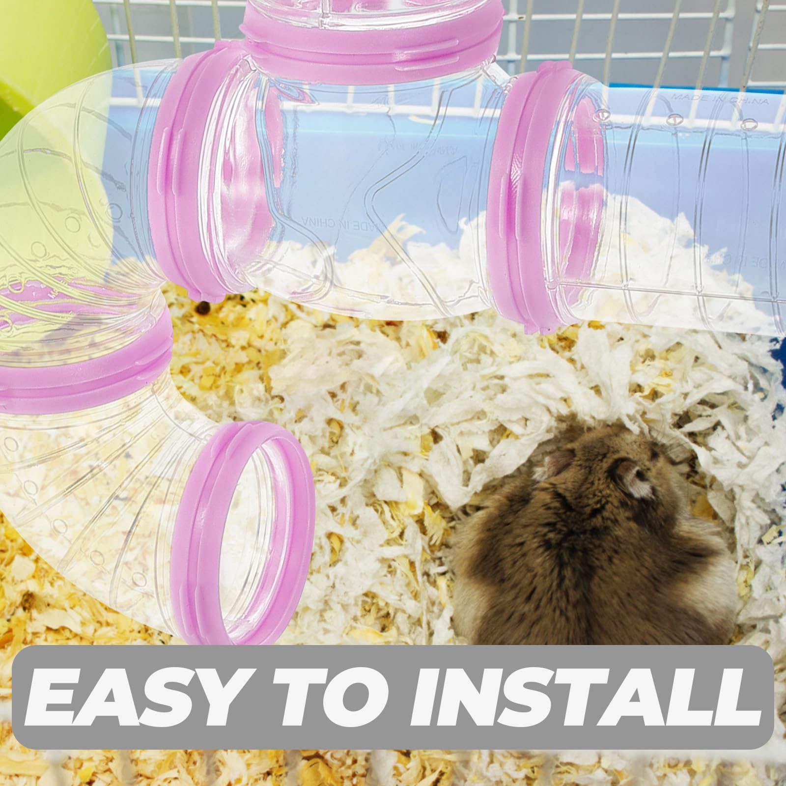 Tubi Tunnel Esterni per Gabbia Diy, 2 Set in Plastica | Collegabili, Area Sicura per Ricci e Porcellini D'india, per Area Giochi e Recinto
