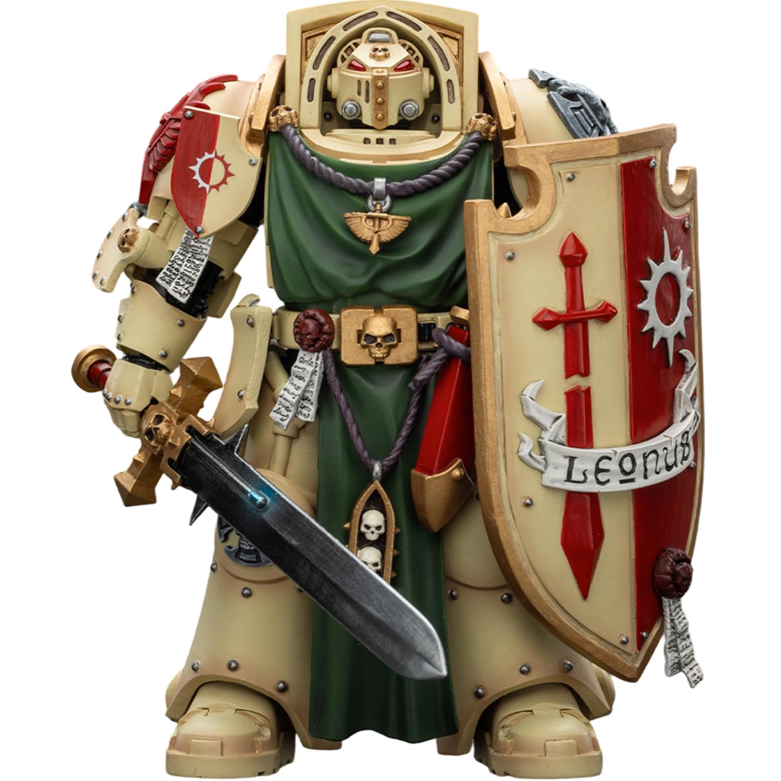 JOYTOY Warhammer 40k Dark Angels Deathwing Knight 2 With Power Sword, Storm Shield and Watcher in the Dark 1/18 Action Figure Collect And Display Model