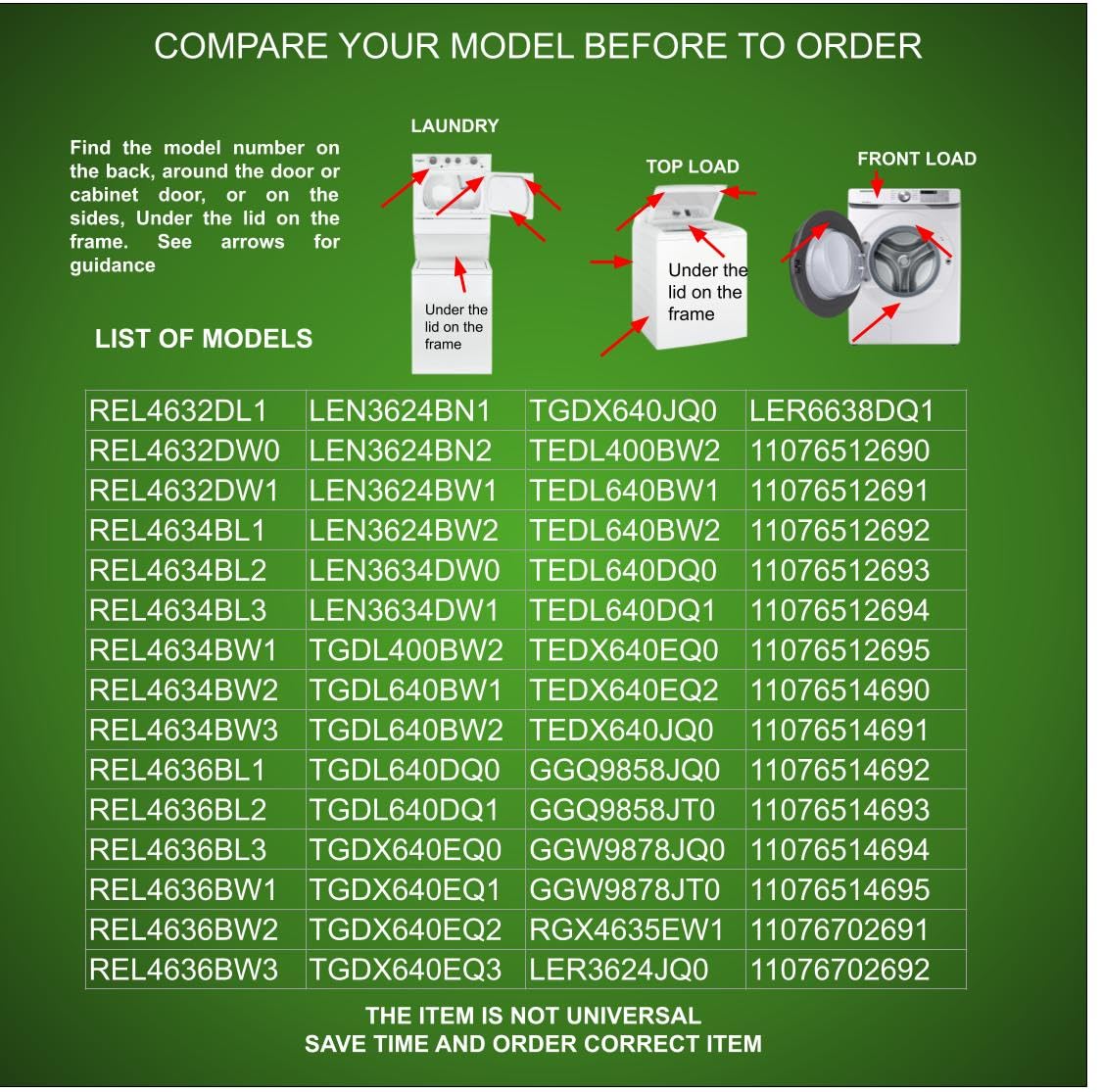 GLOB PRO Solutions WP3395382 - OEM Upgraded Replacement for Kenmore Dryer Start Switch 3395382