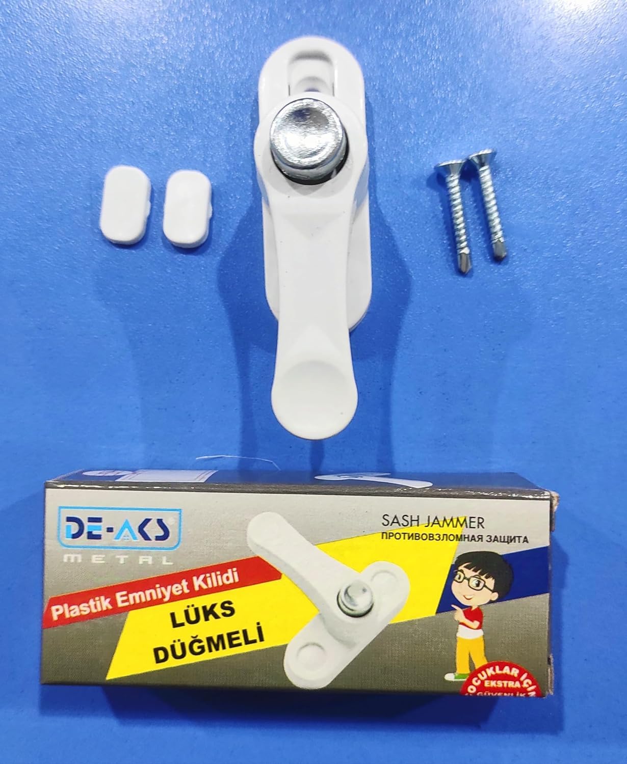 Pvc Kapı Pencere Pimapen Çocuk Emniyet Kilidi Hırsız Güvenlik Mandalı Plastik (1, Beyaz)