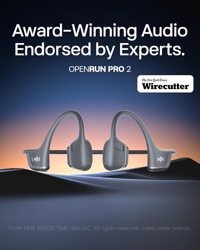 SHOKZ OpenRun Pro 2 Bone Conduction Bluetooth Sport Headphones, Black image 2