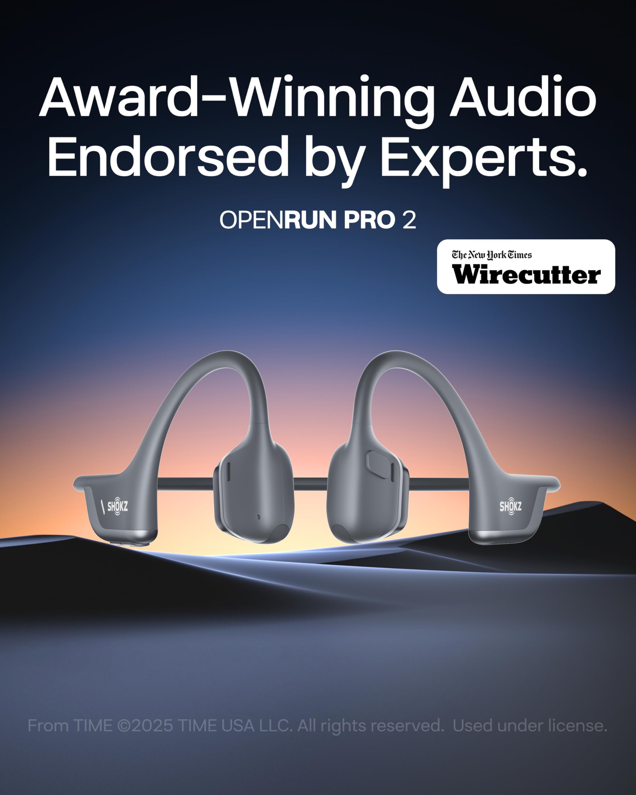 SHOKZ OpenRun Pro 2-Bone Conduction Headphones,Open-Ear Bluetooth