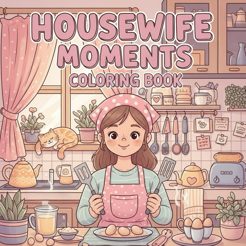 Housewife Moments Coloring Book: 90 Relaxing Pages of Cozy Homemaking, Motherhood, and Self-Care Scenes | Stress Relief Adult Coloring for Women, Moms, Teens, and Creative Mindfulness