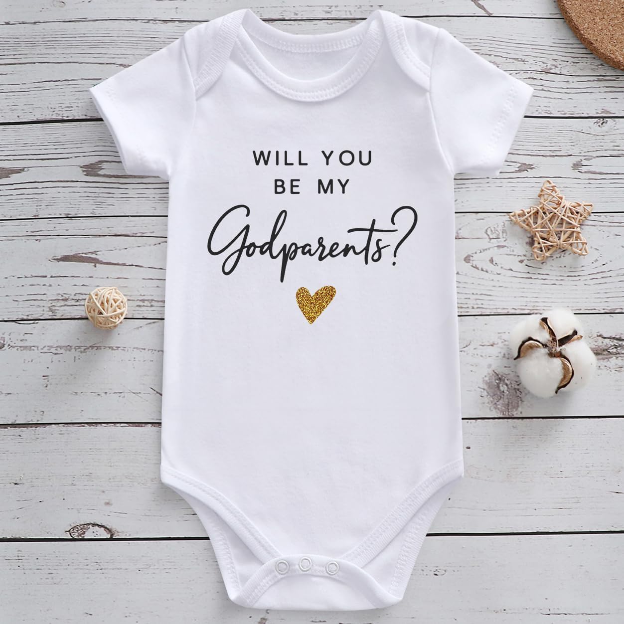 will you be my godparents proposal Baby Bodysuit god parents presents - Image 2