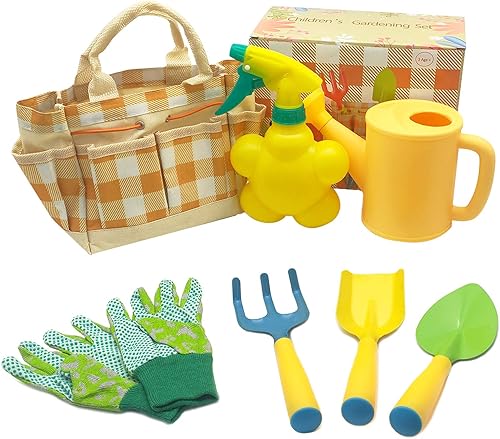 Malifea Juego de herramientas de jardinería para niños, coloridas herramientas de jardín para niños, juguetes de playa, juguetes divertidos con