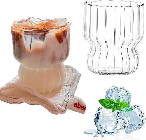 Miniatura 1 de Juego de 2 vasos para beber  93 onzas modernas de cocina vintage cristalería única para bodas cócteles vasos de agua románticos taza de café fino