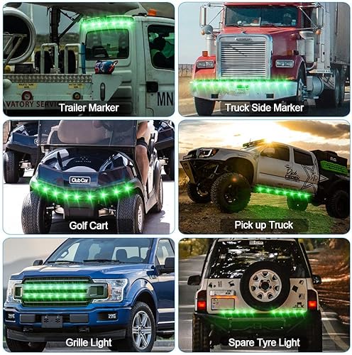 Miniatura 4 de Luces LED redondas, 20 luces LED Ourbest de 34 pulgadas, luz de marcador lateral delantera y trasera, luces con ojales para camioneta todoterreno,