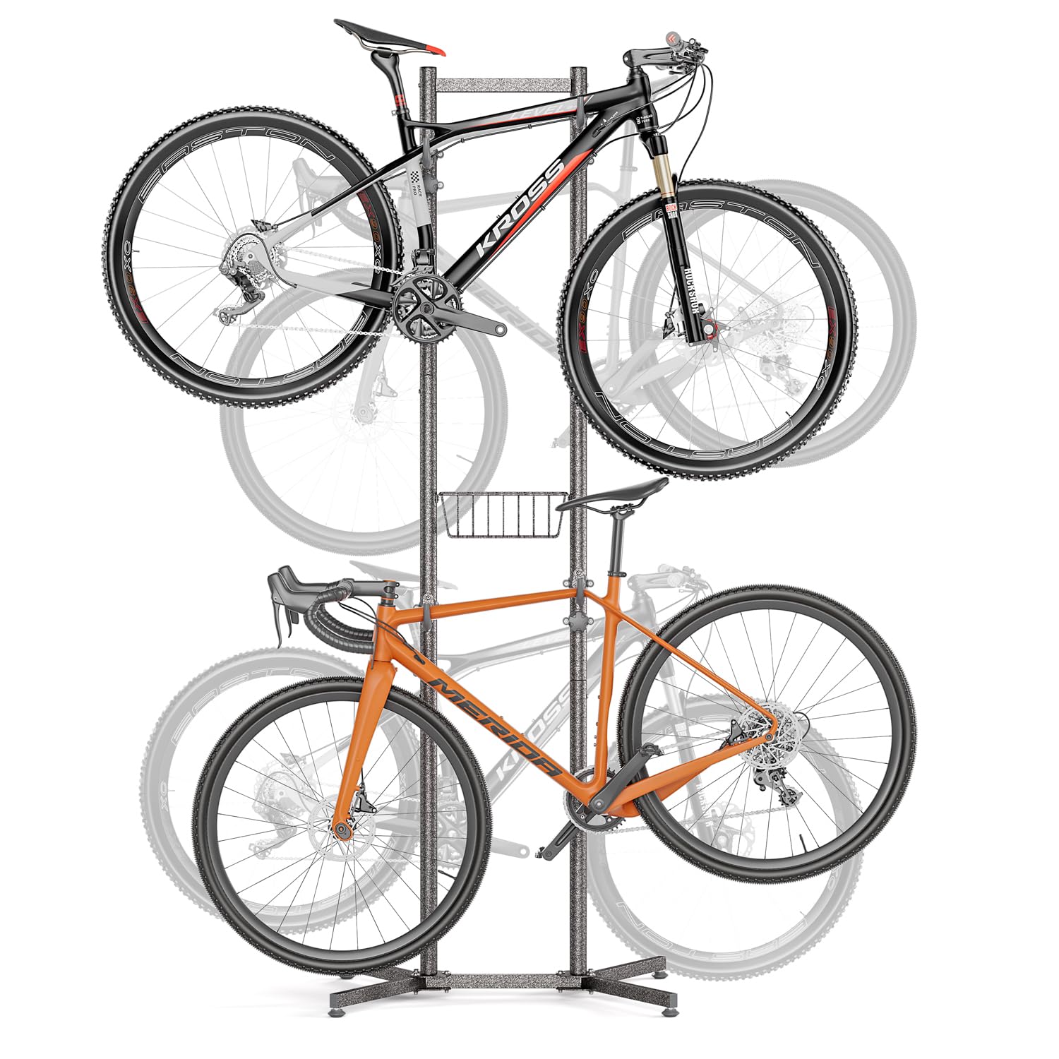 CXWXC Fahrradständer Boden Für 4 Fahrräder Belastbar bis 70kg/160 Pound Fahrrad Ständer Halter Indoor Garage Lagerung im Freien…