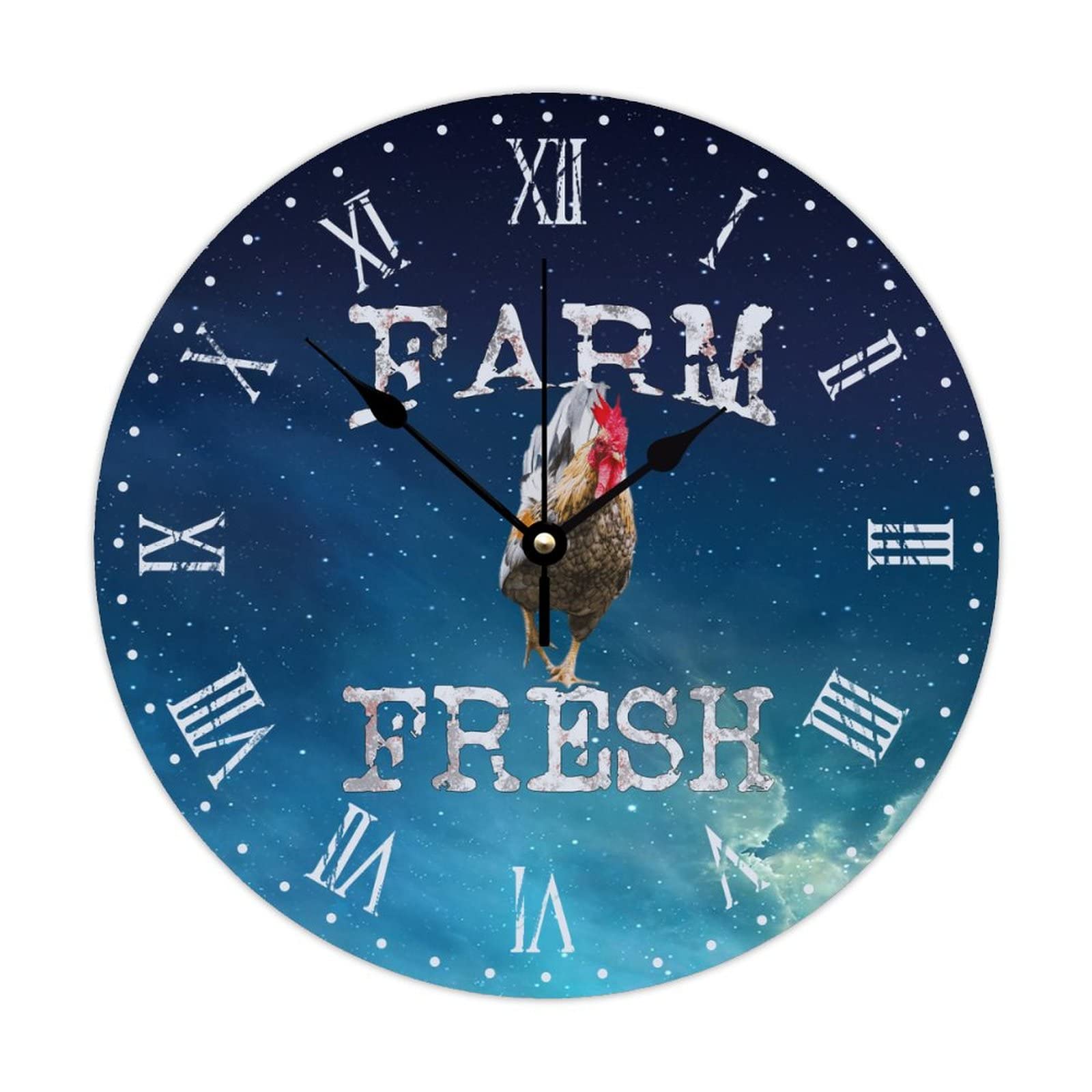 Horloge murale en bois coq de style rétro haut de gamme pour intérieur