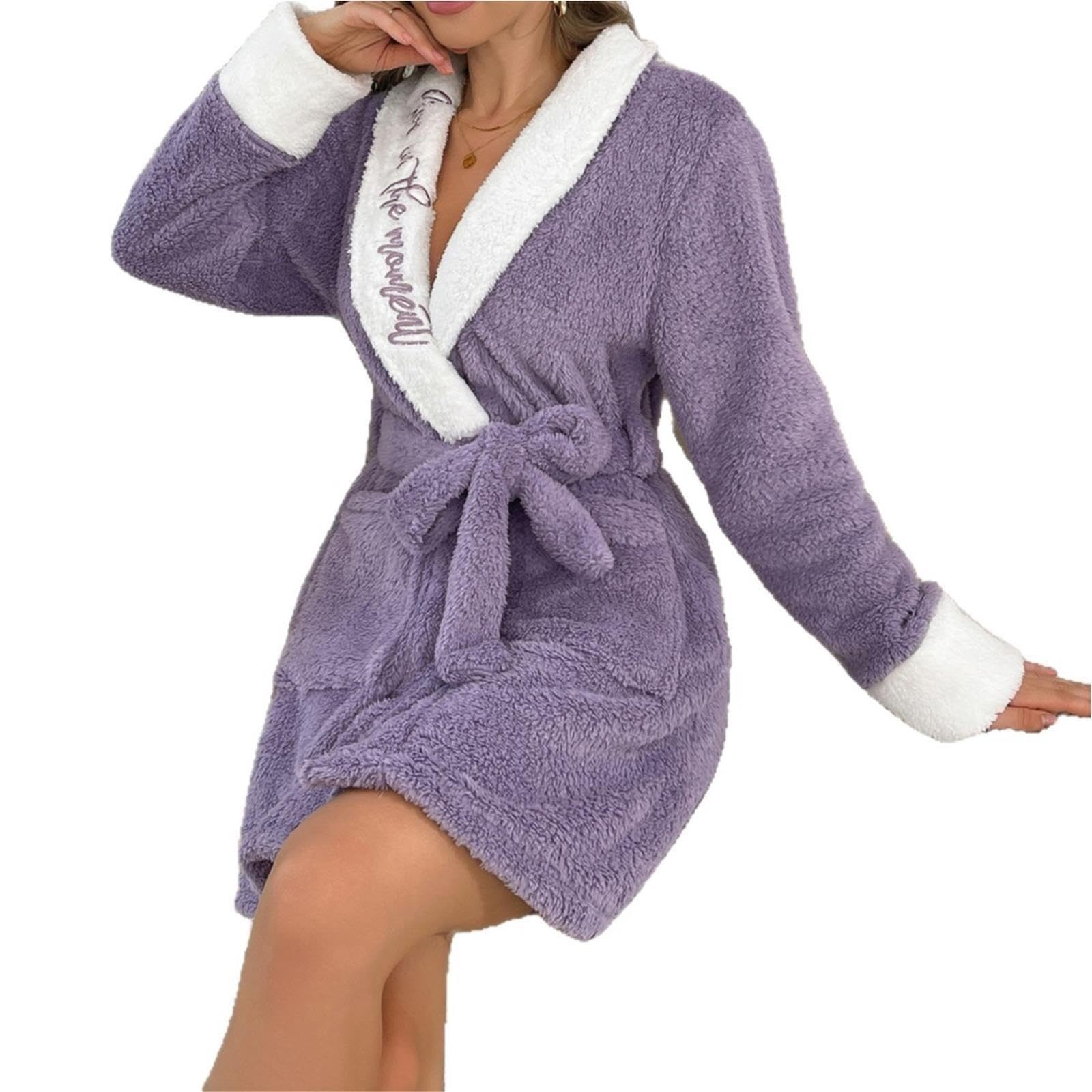 Albornoz corto de forro polar for mujer