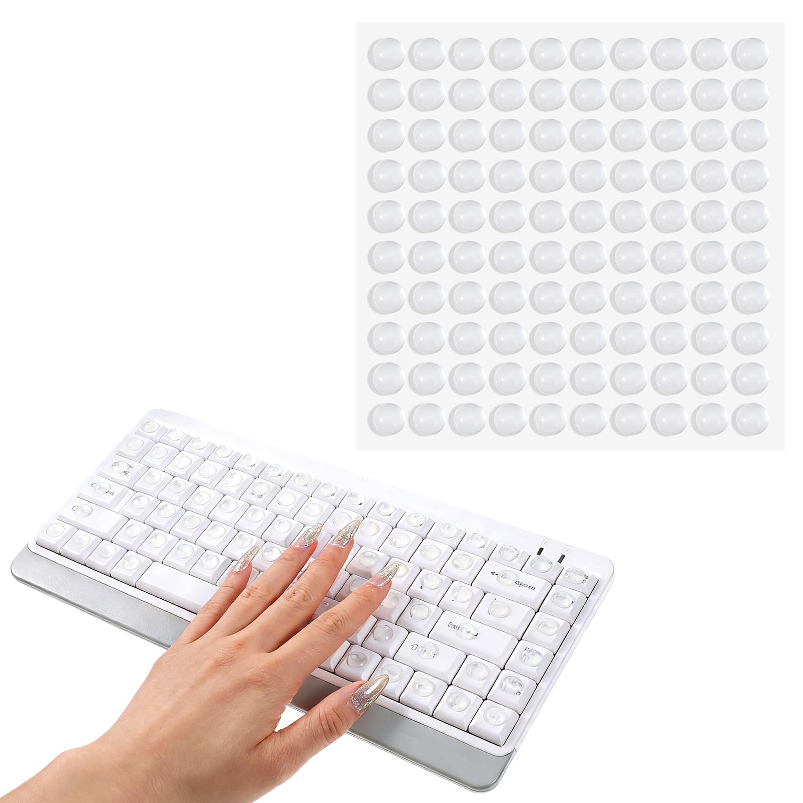 100 stück Langer Nagel Typing Laptop-Tastaturabdeckung,Erhöhten Tastaturaufkleber Tastatur-Schutzhülle für NailArt Laptop Desktop Klavier Tastaturschutz für Mädchen Frauen