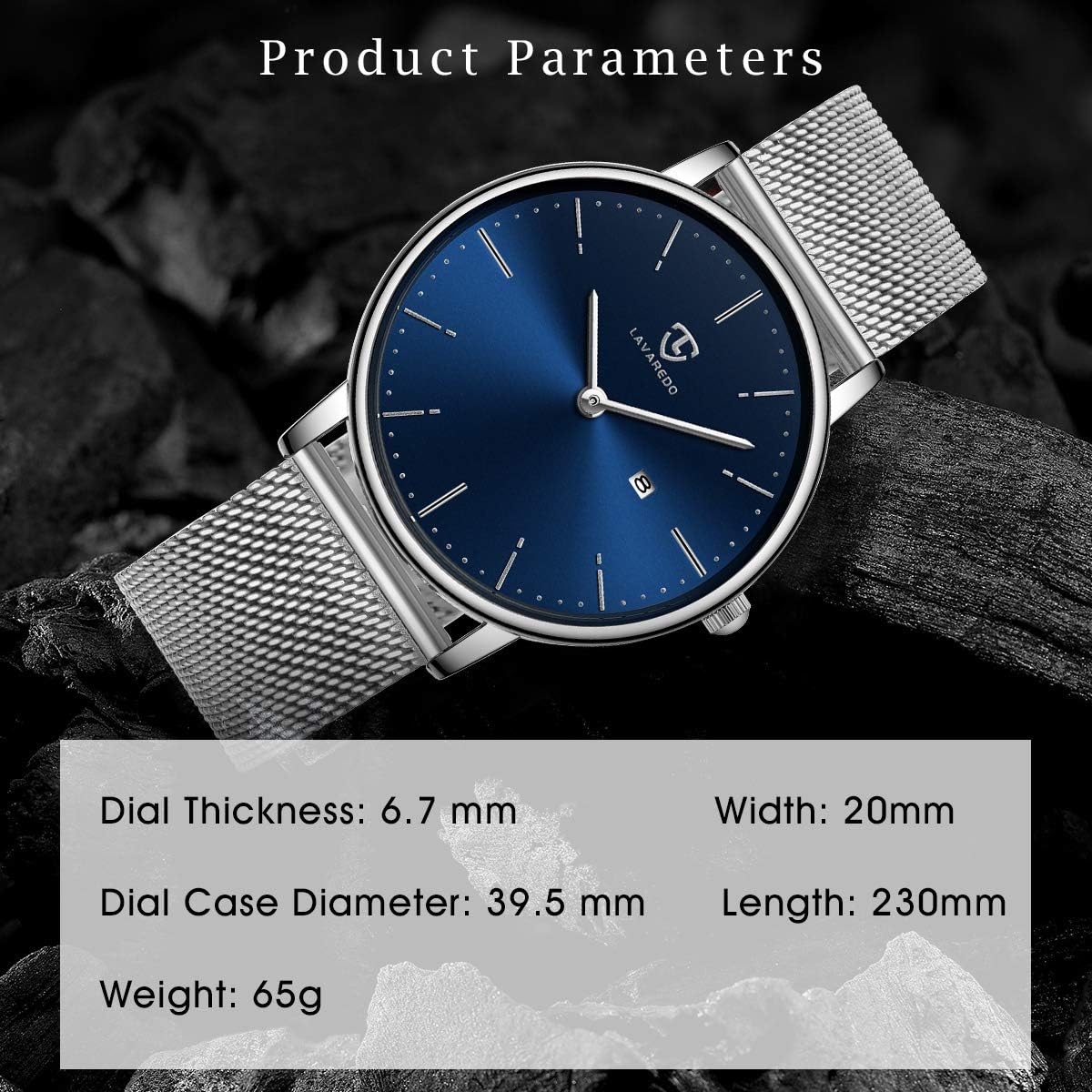 BEN NEVIS Mens Watch, Minimalist Fashion Simple Wrist Watch Analog Date with Stainless Steel Mesh Band