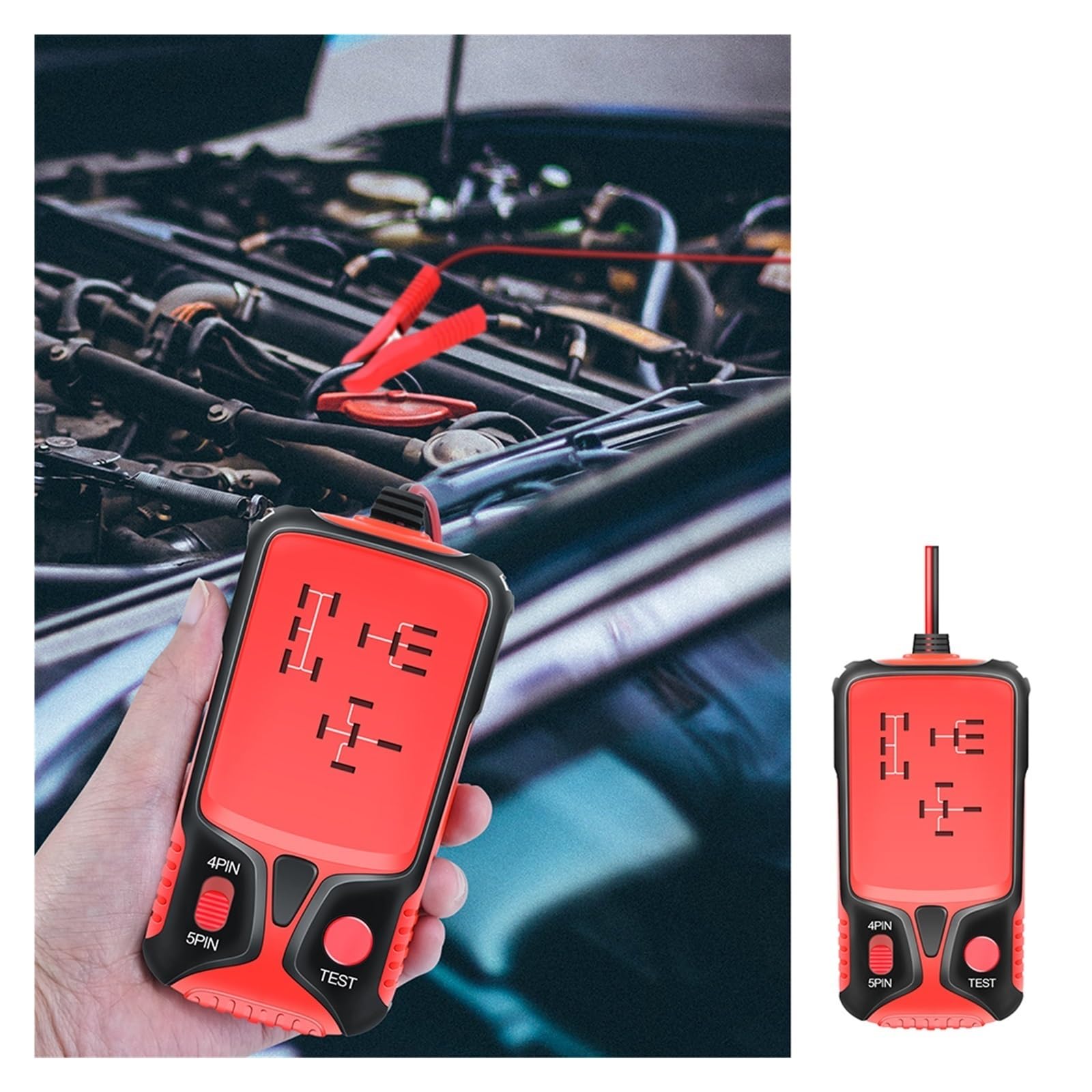 Probador De Relé Coche 12V Automotriz Electrónico Universal For Comprobador Batería Herramienta Diagnóstico Analizador Alternador Detección Rápida Precisa