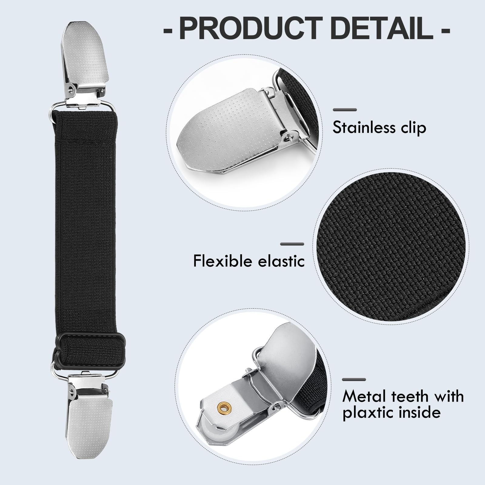 Eurzom 6 piezas de pantalones tensores de cintura con clip de cintura ajustable elástico para pantalones para mujeres y hombres