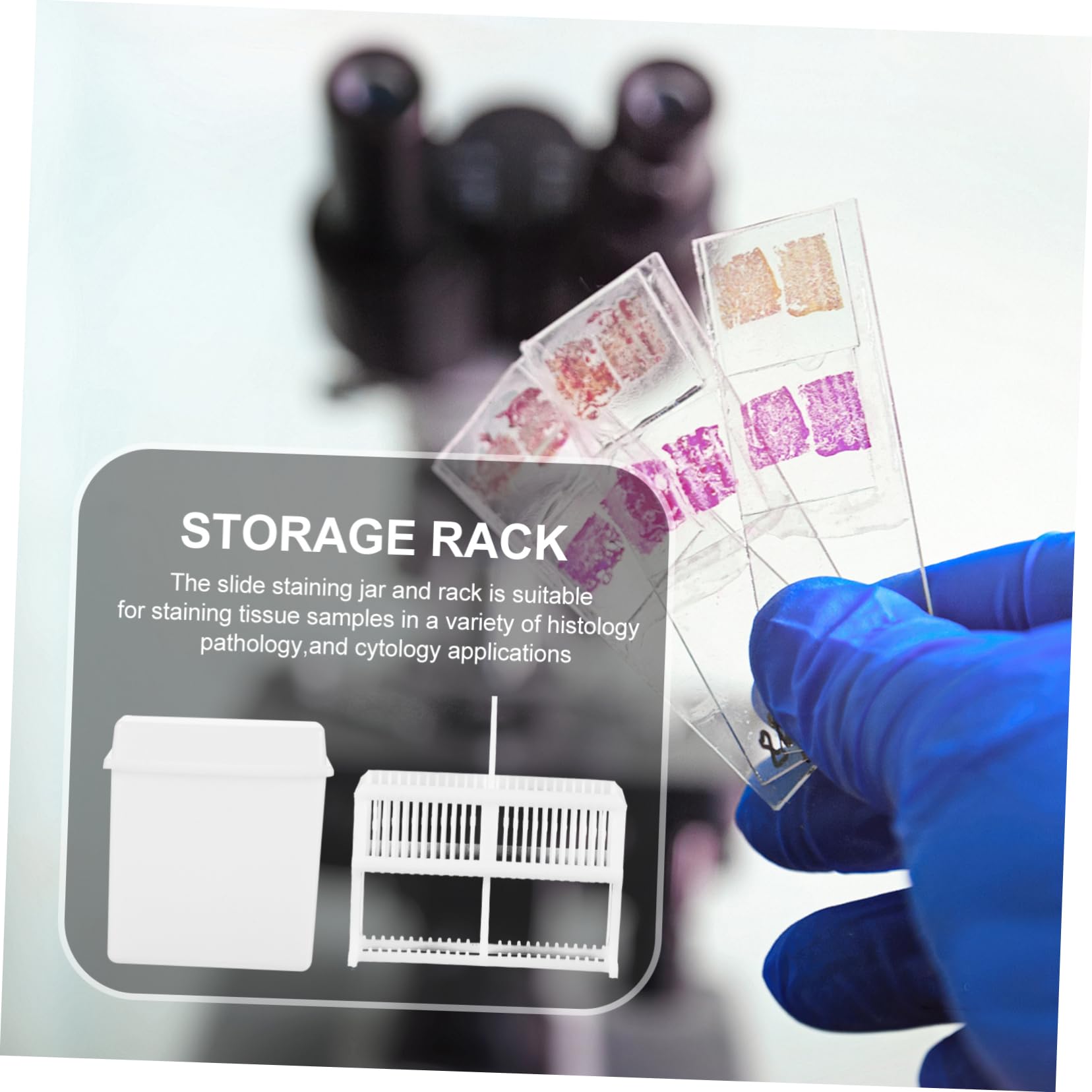 ULTECHNOVO 5sets Portavetrini Per Microscopio Con Vaso Colorante Compatibile Con Vetrini Da Laboratorio Design Resistente e Durevole Adatto Per Ambienti Scientifici e Ricerche Microscopiche