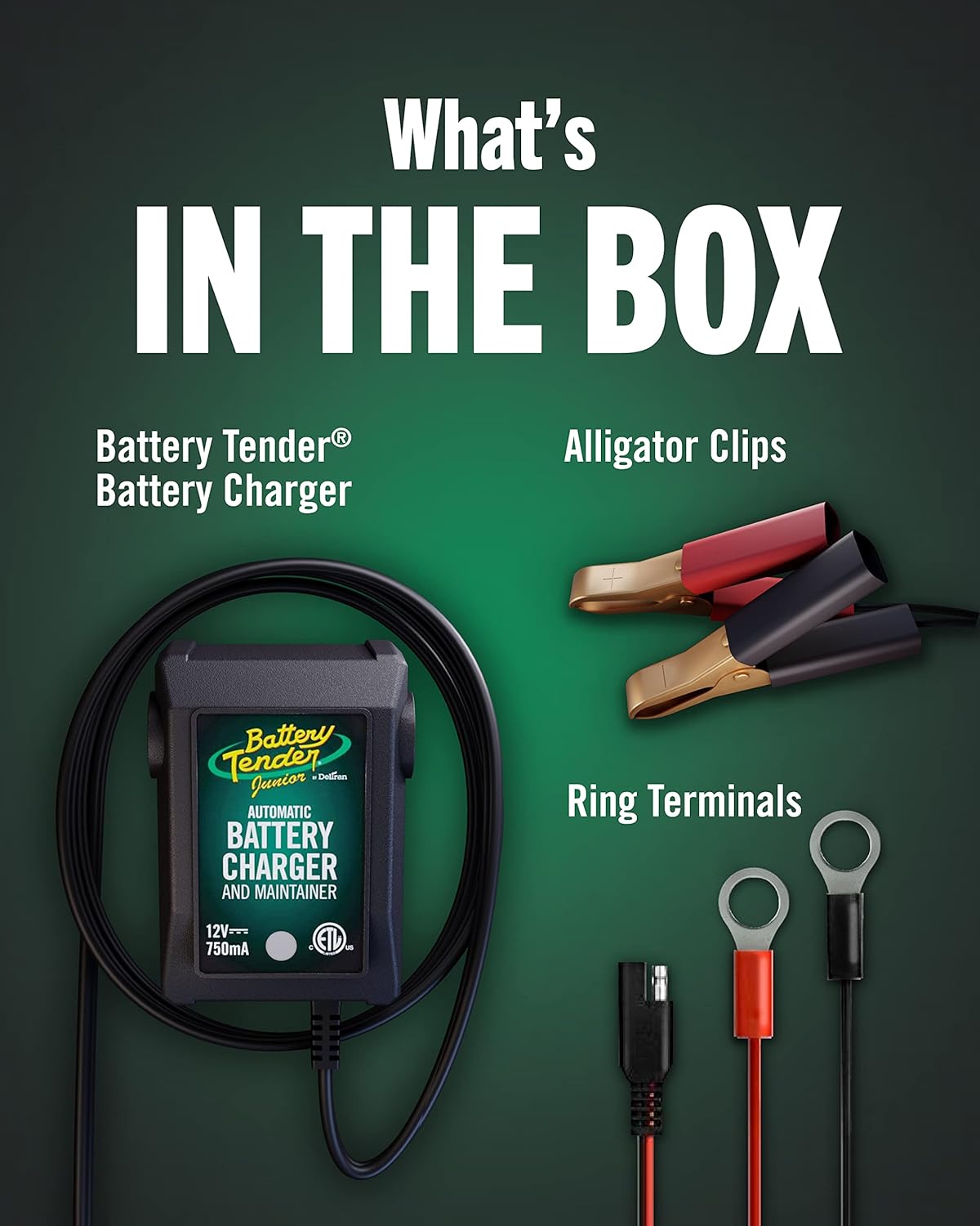 3 PACK Battery Tender Junior Jr 12V Battery Trickle Charger 12 Volt Jump Starters, Battery