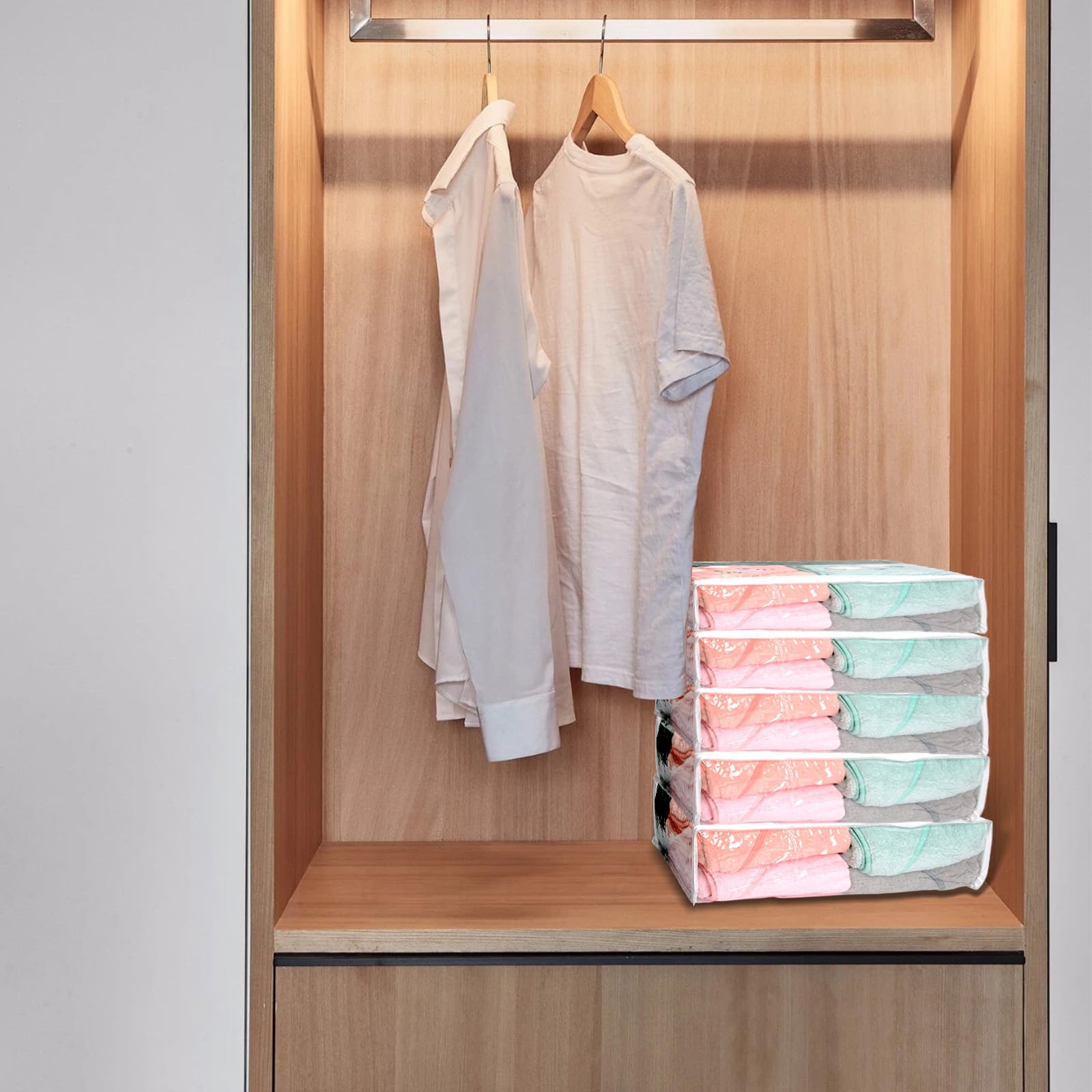 10 bolsas de almacenamiento transparentes con cremallera, bolsas de almacenamiento de plástico con cremallera para ropa, bolsas de almacenamiento organizadoras para mantas, clóset, ropa de cama,