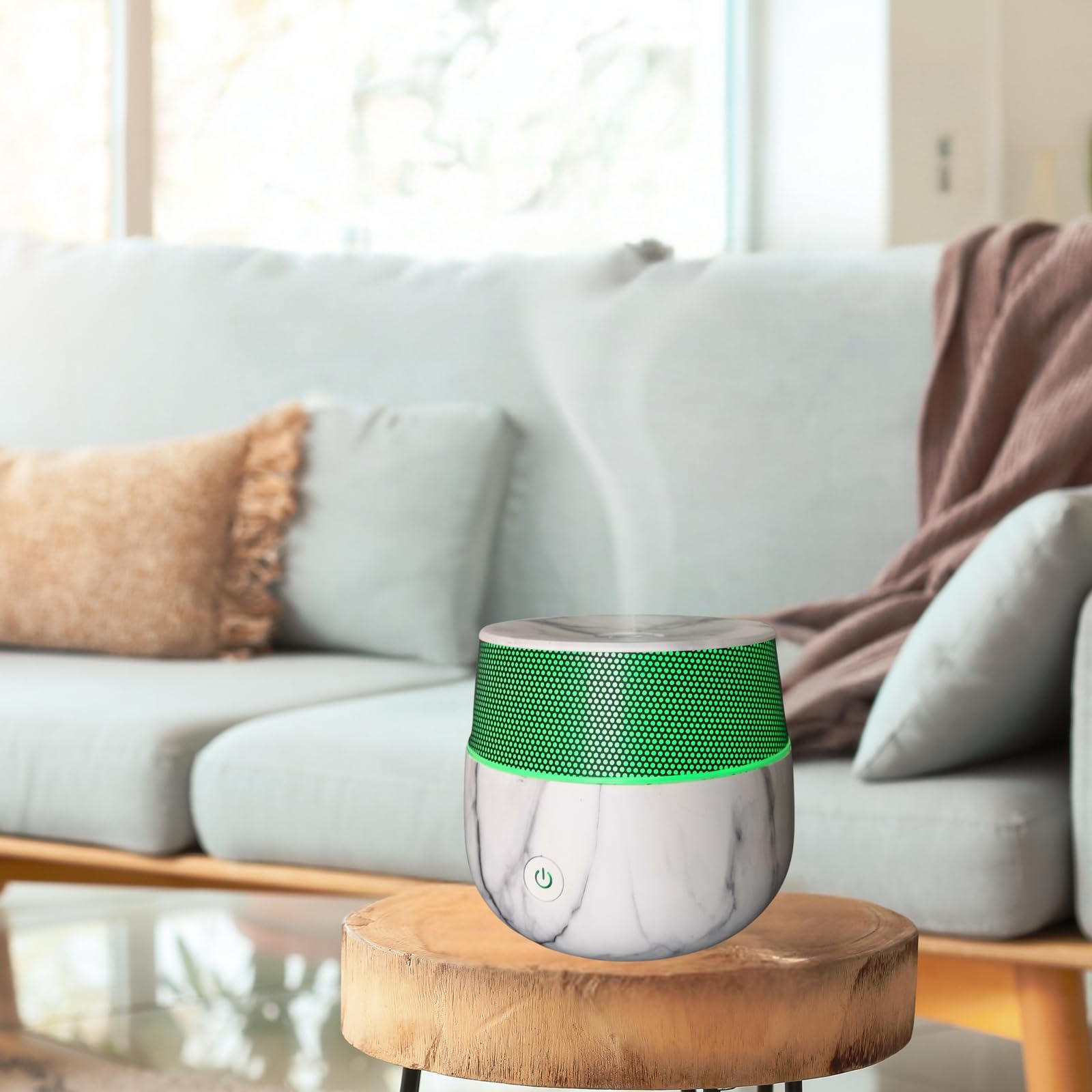 Zen'Arôme - Diffusor Kailo - Luftbefeuchter für ätherische Öle - Ultraschall-Aromatherapie-Vernebler - Elektrische Duftlampe im Marmor-Design mit verstellbarer LED-Beleuchtung und Diffusion - Auto-Off