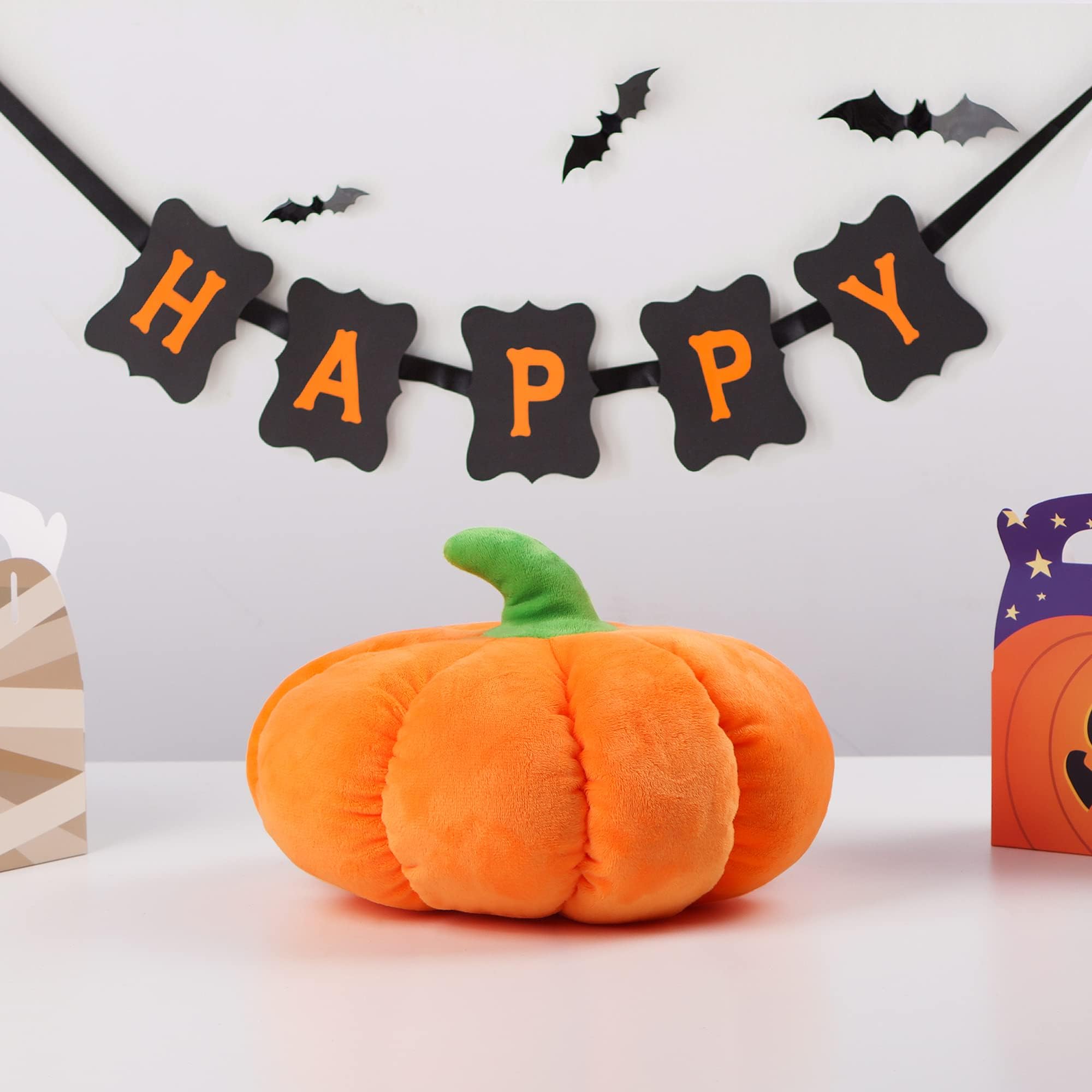 Tickles Halloween Pumpkin Soft Stuffed Plush Toy for Kids Boys Girls Birthday Gifts (Size: 25 cm Color: Orange)