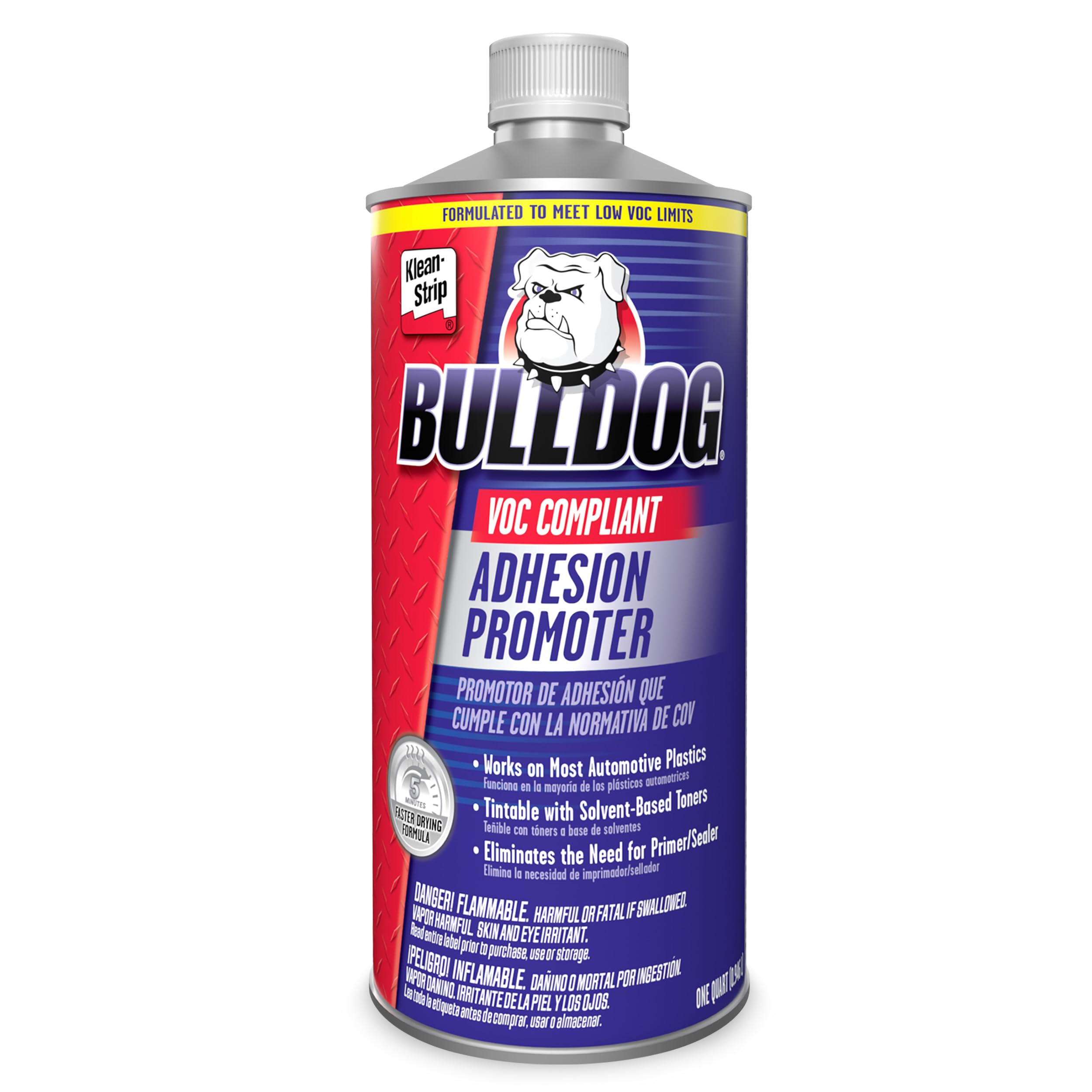 Klean-Strip Bulldog Adhesion Promoter for Plastic Auto Parts - 1 Quart VOC Compliant Quick Dry No Mix Auto Adhesive Promoter Prep Stick for Paint and Adhesive Vinyl Wrap - Fills 320 Grit Scratches