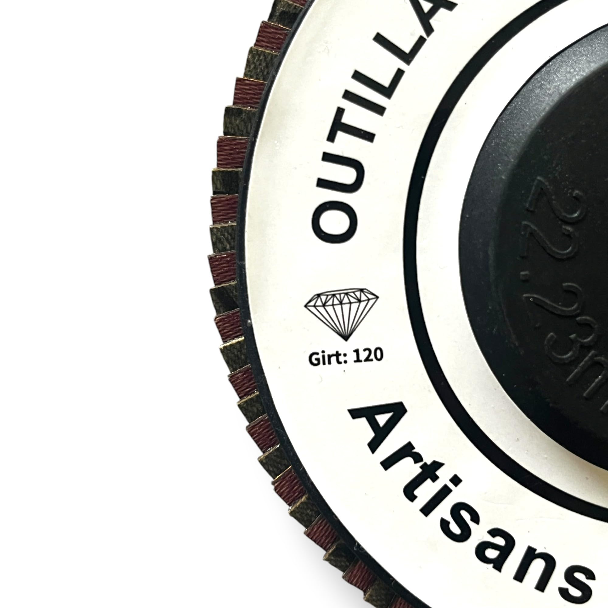 Disco diamantato a lamelle Ø115 mm grana 120 – levigatura e finitura piastrelle, pietra, cemento – foro 22,23 mm per smerigliatrice – Outillage Carreleur 2.0