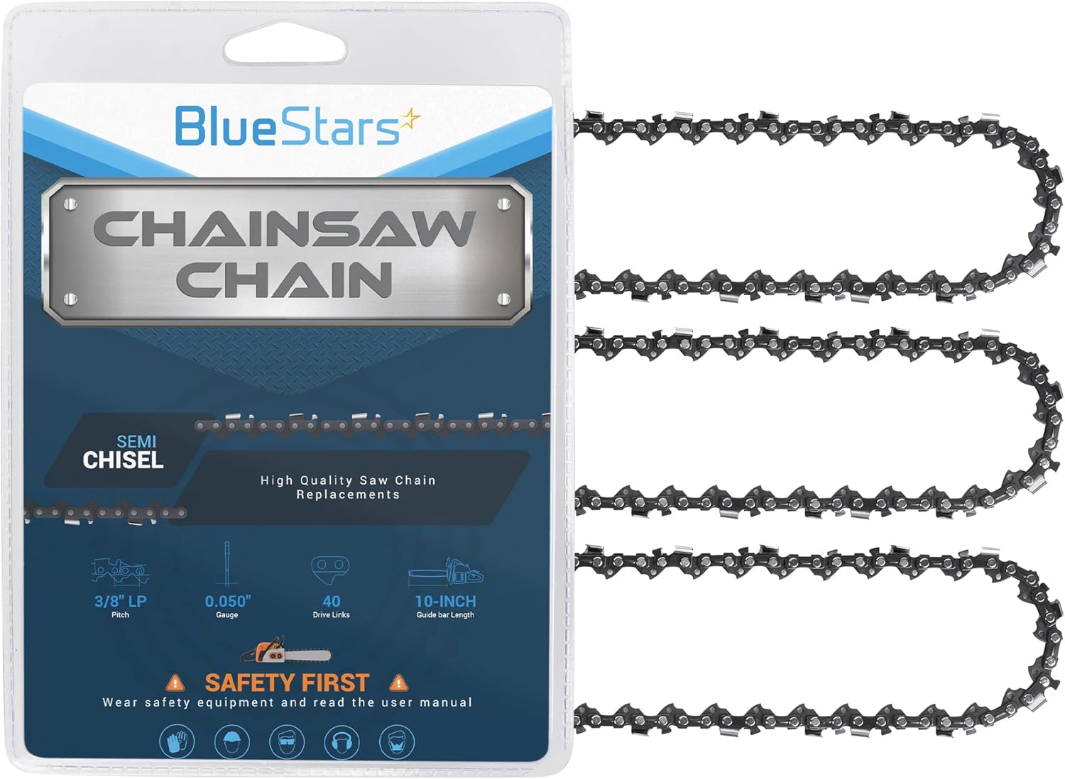 Amazon.com: [New Upgraded] BlueStars 3 Packs 10-inch Chainsaw Chain S40 ...