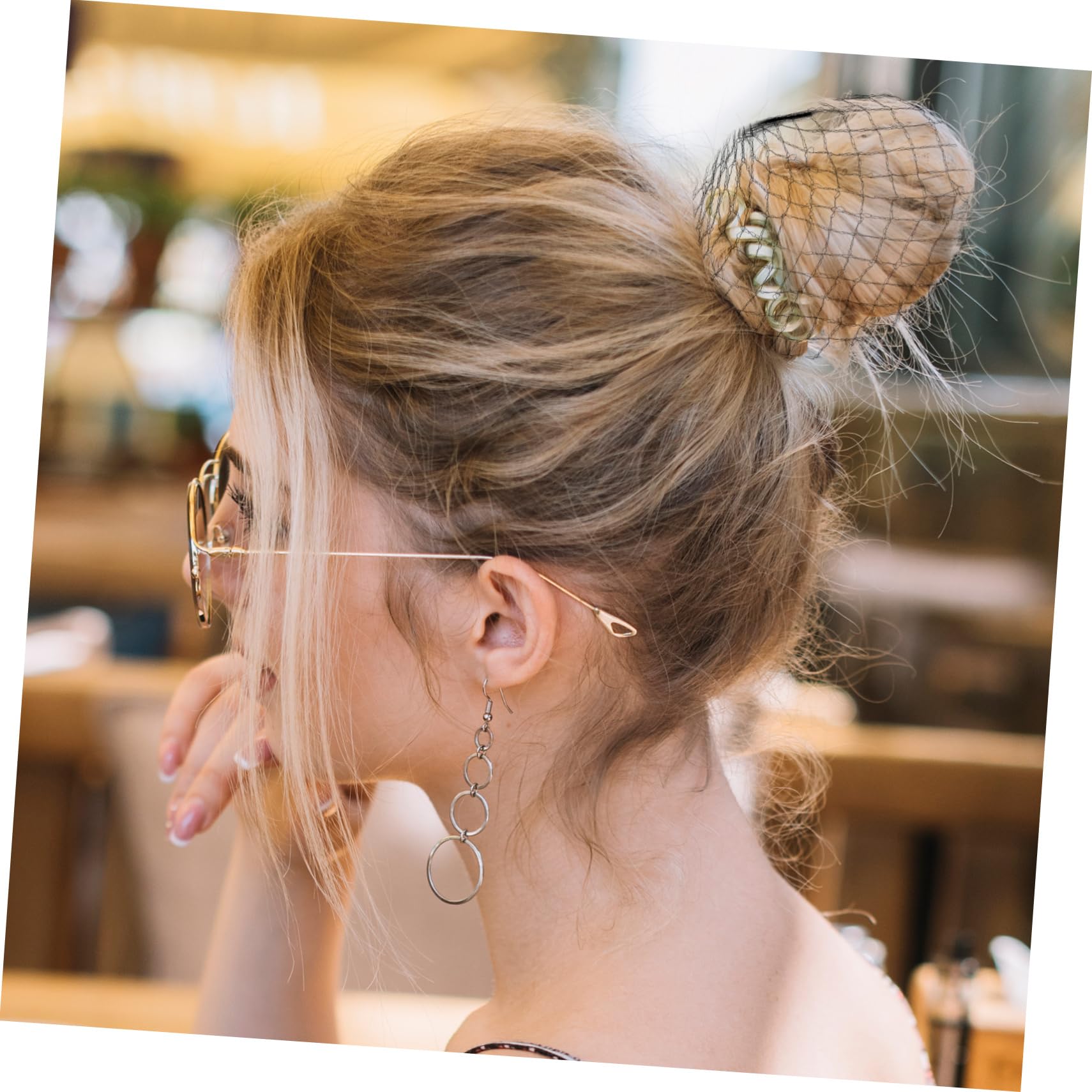 FRCOLOR Haarnetz Für Dutt Unsichtbar 500 Stk Schwarze Haarnetze Für Damen Mesh-haarnetz Mit Elastischem Rand Unsichtbare Elastische Mesh-perückennetze Haarwickel Zum Schlafen Weiß Herren Spiral- Suite