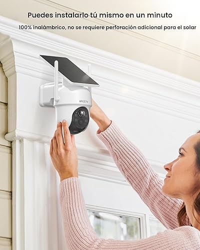 Miniatura 6 de Cámaras de seguridad ARCCTV inalámbricas para exterior, kit de 4 cámaras, sistema de cámara de seguridad solar inalámbrica de 4MP con panorámica y