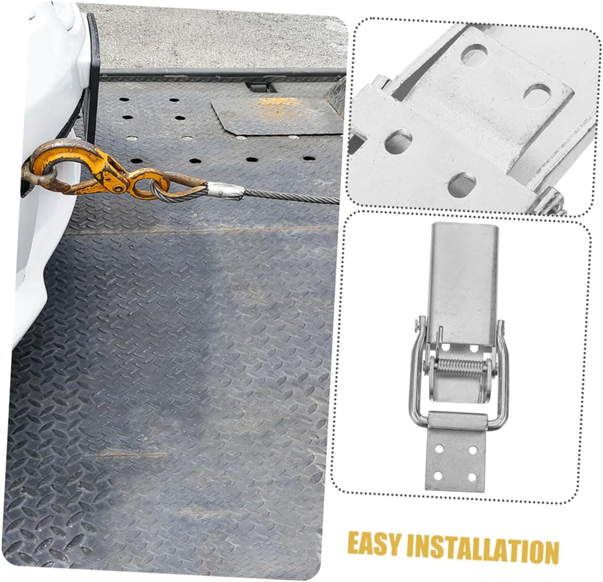 VALICLUD 2pcs Heavy Duty Stainless Steel Spring Loaded Latch for Trailer RV Gate Replacement Universal Carriage Door Lock Galvanization Hardware Suitable for Travel Trailers