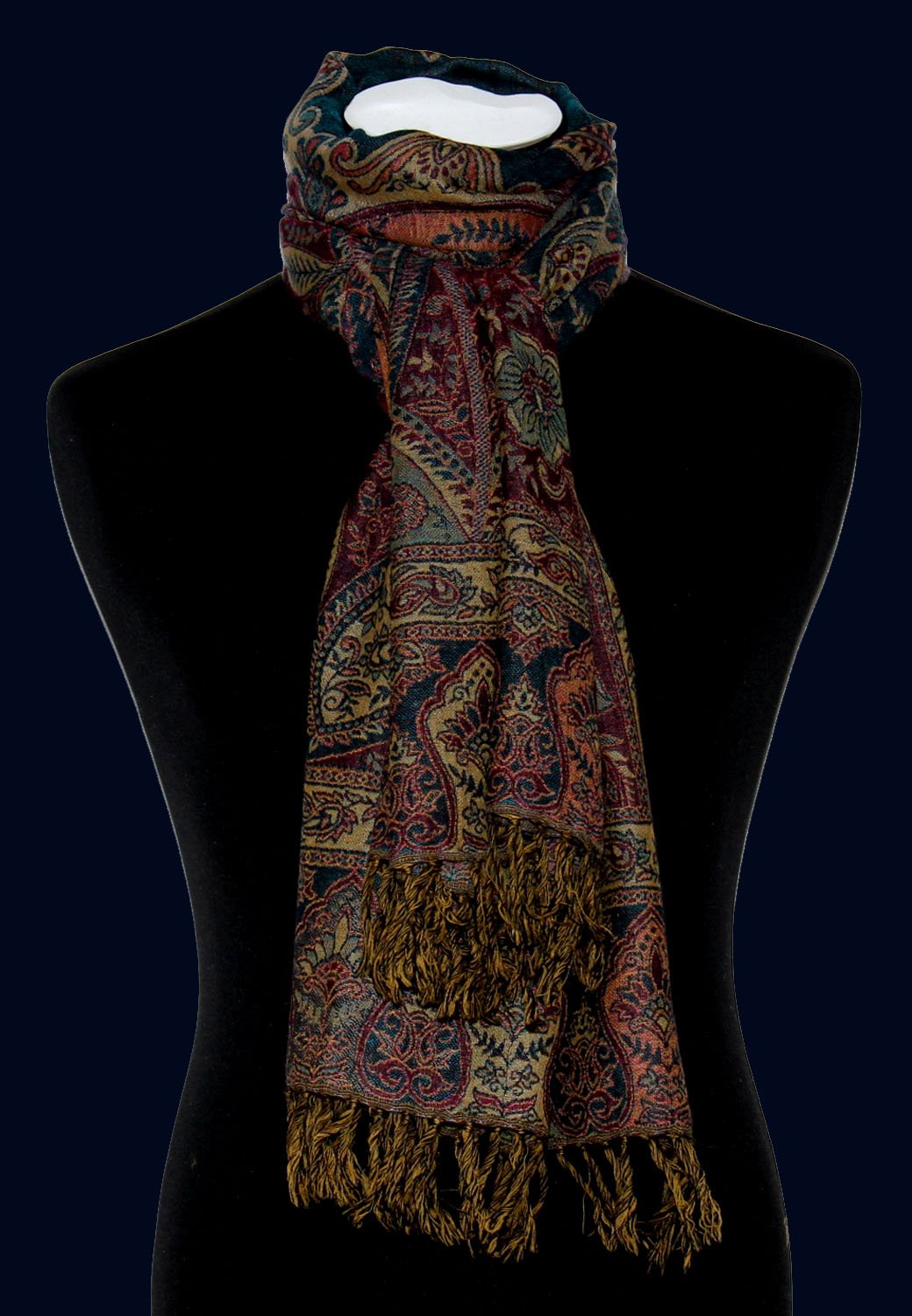 Lorenzo Cana Pashmina 78197 Foulard en laine douce Motif cachemire Multicolore 70 x 190 cm