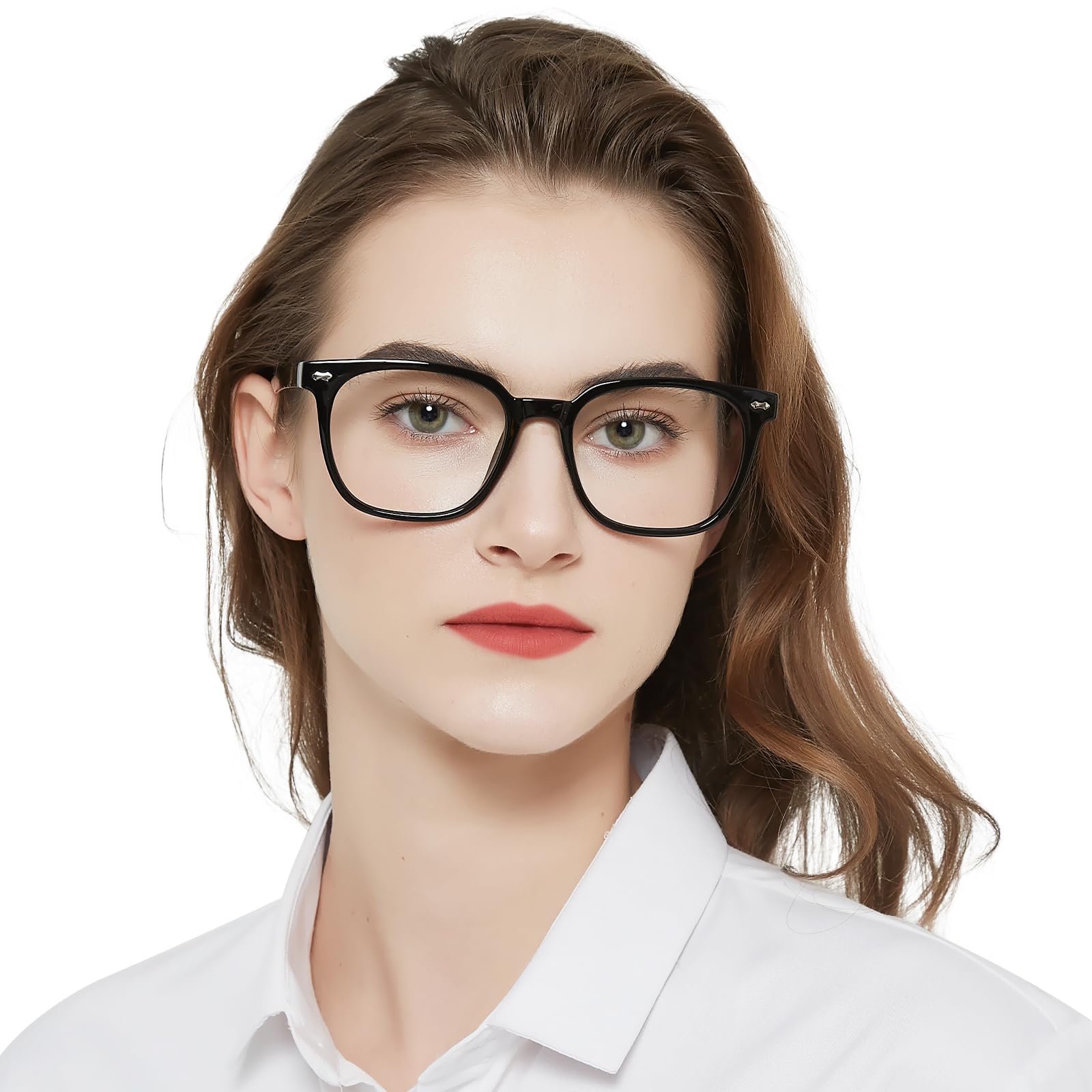 AEZUNI Large Frame Reading Glasses for Women Trendy Square Readers Eyeglasses 1.0 1.5 2.0 2.5 3.0 3.5 4.0 5.0 6.0