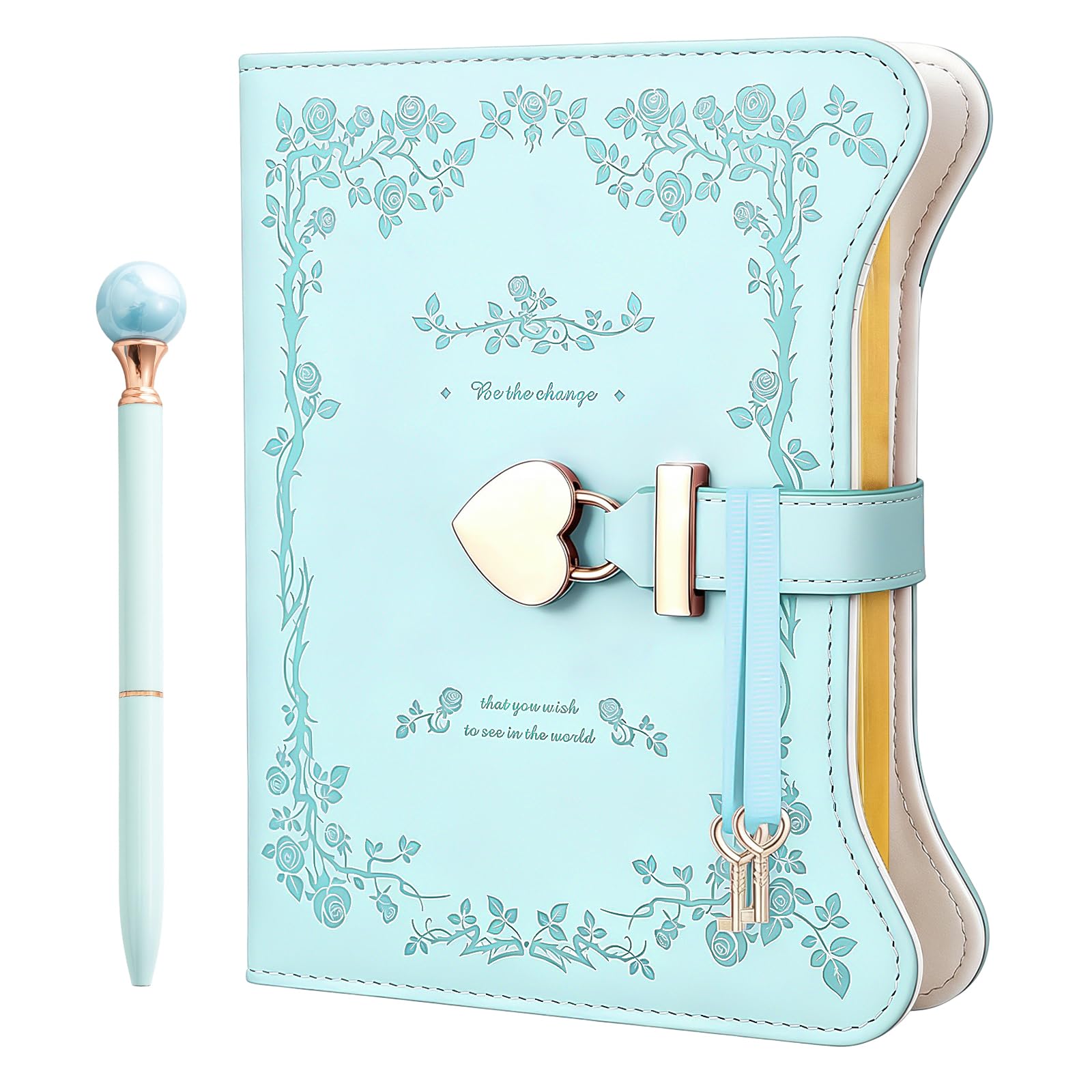 Nidoul Girls Gifts Diary with Lock for Girls Ages 8-14,The Princess Diaries 360 Pages with Lock，Keys and Pen,Journal Notebook Secret Diary for Girls Cute Gifts (Sky Blue)