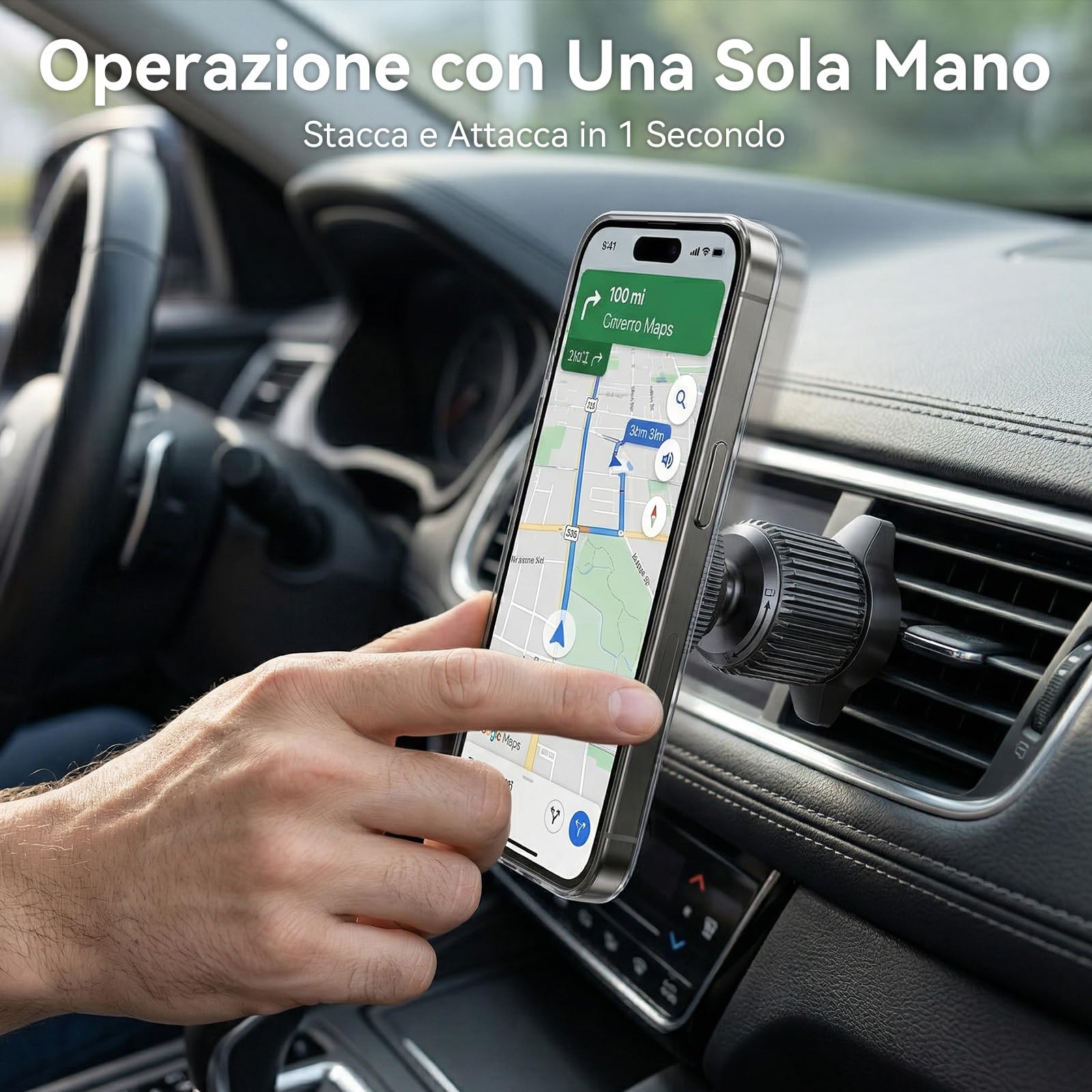 GizmoVine Porta Cellulare Auto Magnetico per MagSafe, Supporto Telefono Auto con 20 Magneti N52 e Gancio in Acciaio, Calamita per Bocchette Aria, Compatibile con iPhone 17/16/15/14/13 e Android