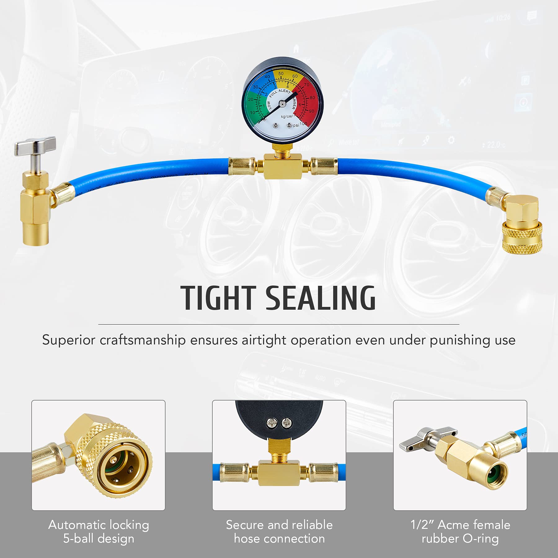 Orion Motor Tech Car AC Charge Kit for R134a Systems R134a AC
