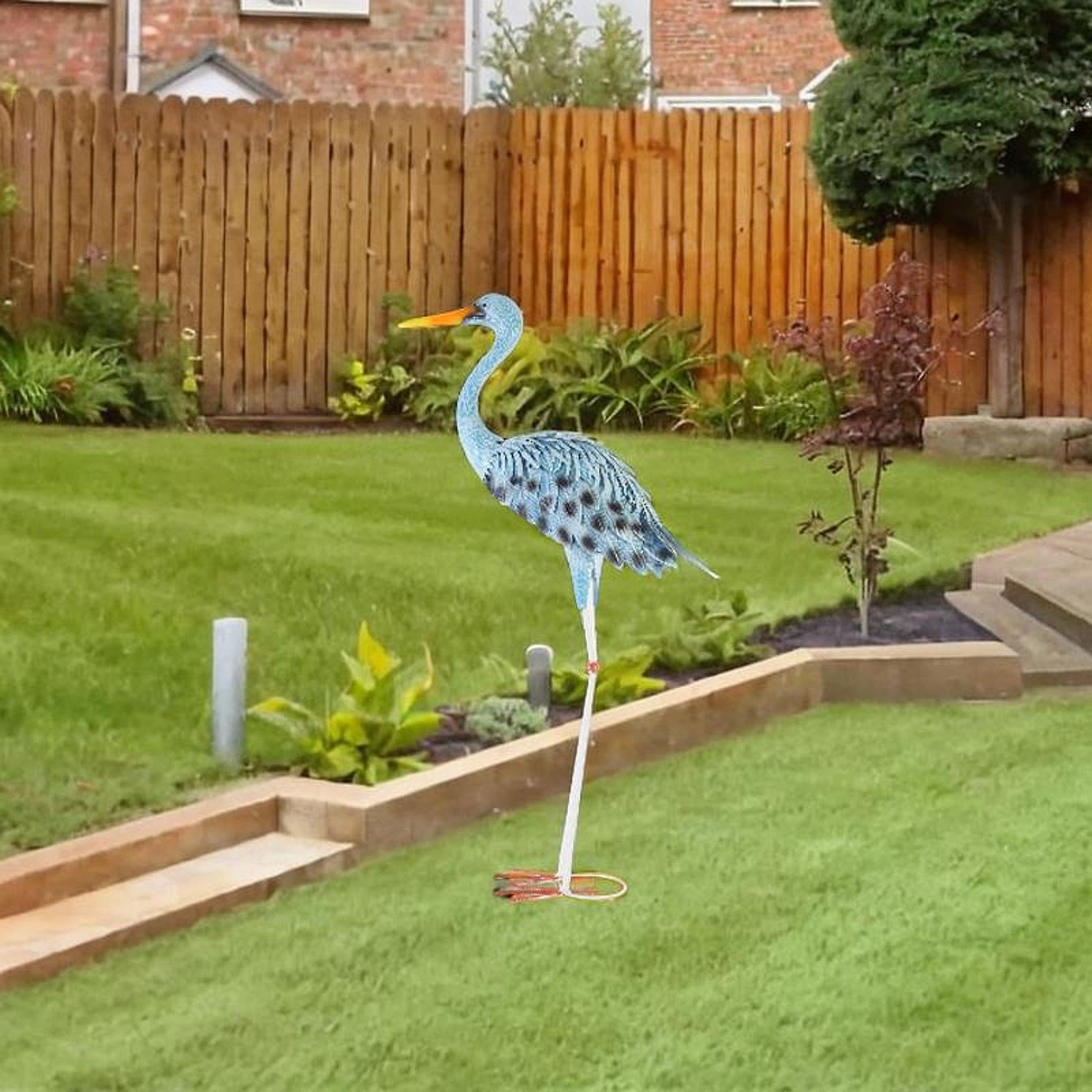 Qianly Statua Dell'airone Azzurro Decorazione da Giardino Realistica per Il Cortile del Soggiorno