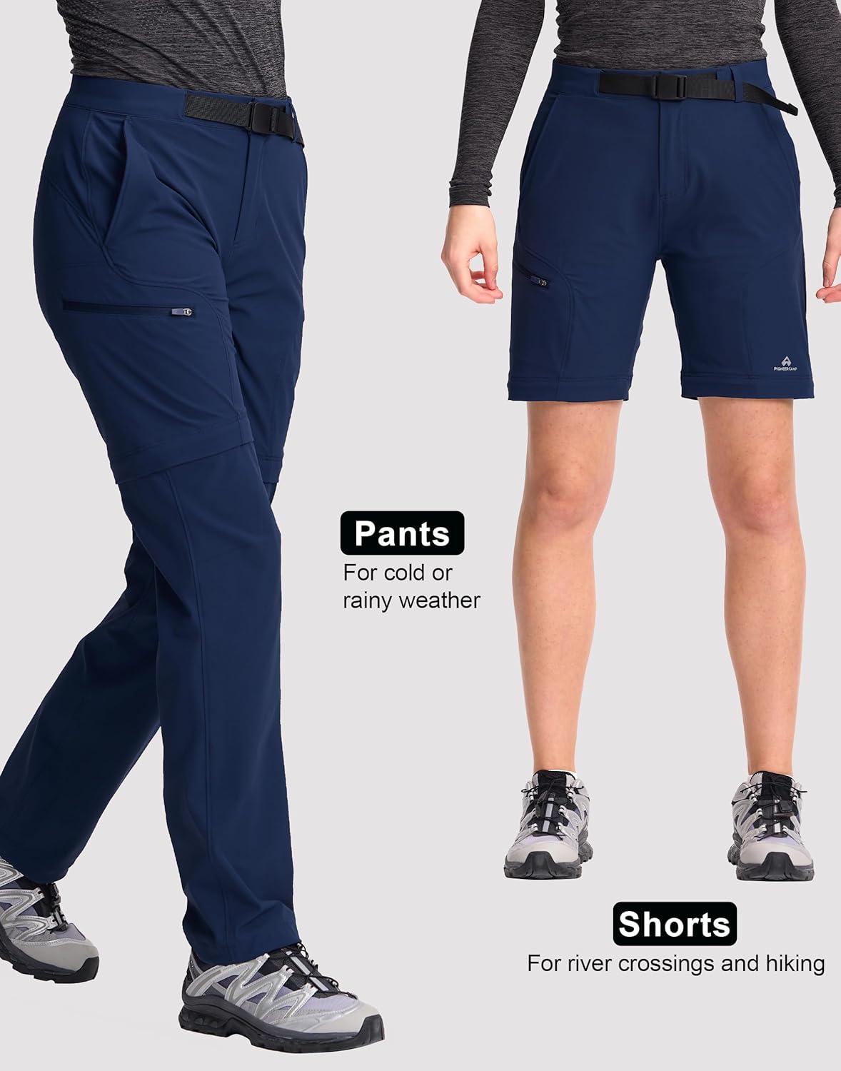 Pioneer Camp Women's Hiking Pants Convertible Quick Dry Stretch Zip-Off Pants Outdoor Cargo Safari Fishing
