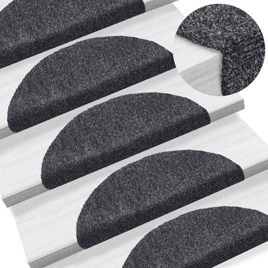Lot de 20 tapis d'escalier autocollants gris foncé
