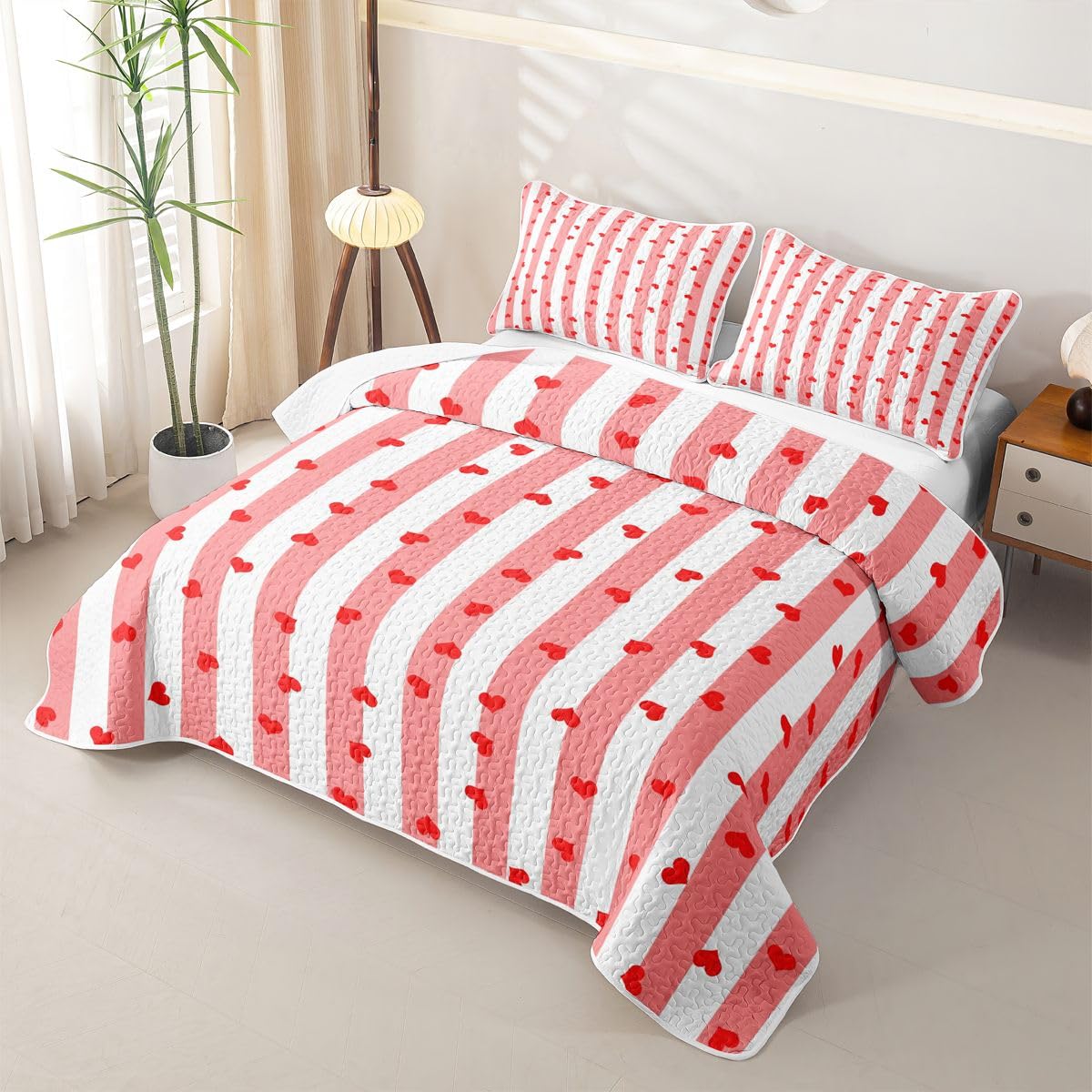 Homewish Set copripiumino singolo a righe rosse 2 pezzi