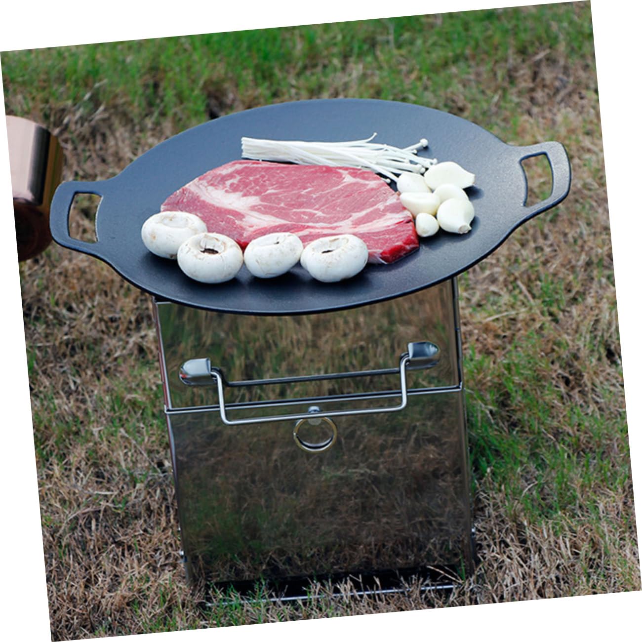 Abaodam Parrilla Para Barbacoa Plancha Grill Bandeja Acampar Accesorio Sartén Antiadherente