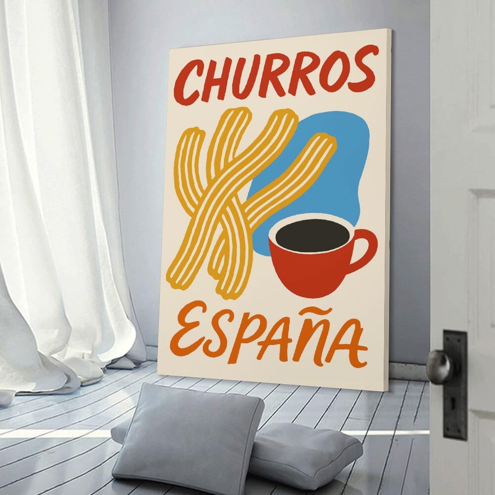 Junmoney Canvas Wall Decor Churros España, 20x30inch(50x75cm), for Gallery Wall Layouts in Home Or Office, Home Wall Art for Statement Displays