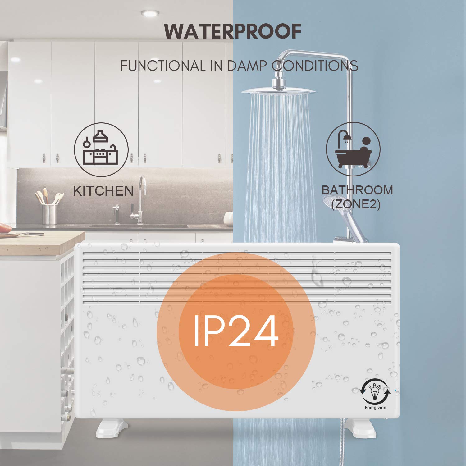 Buy fam famgizmo 2500W Electric Wall Mounted Convector Panel Heater