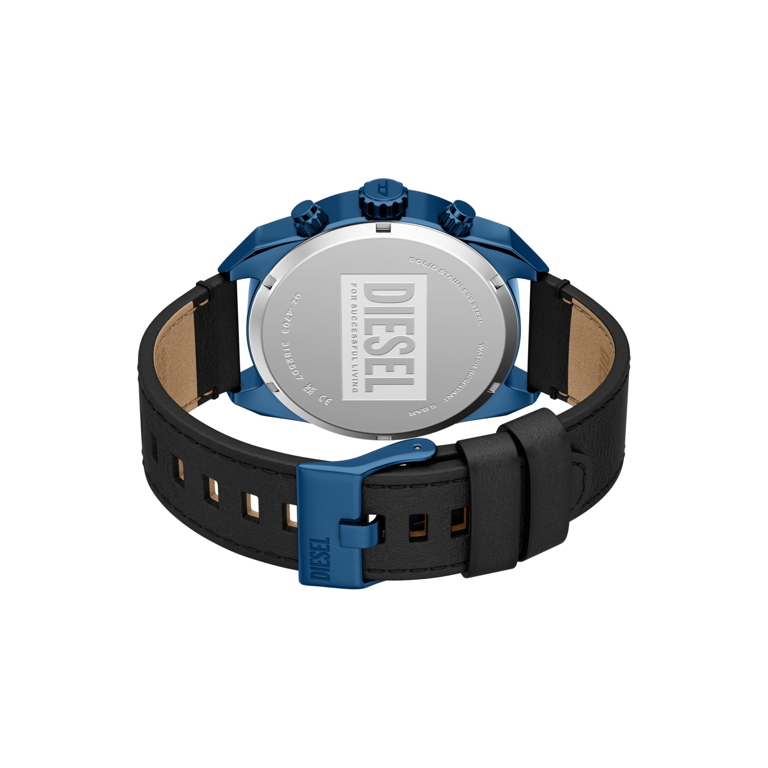 Diesel Spiked Hombre Reloj de 49MM de Acero Inoxidable Azul, DZ4703