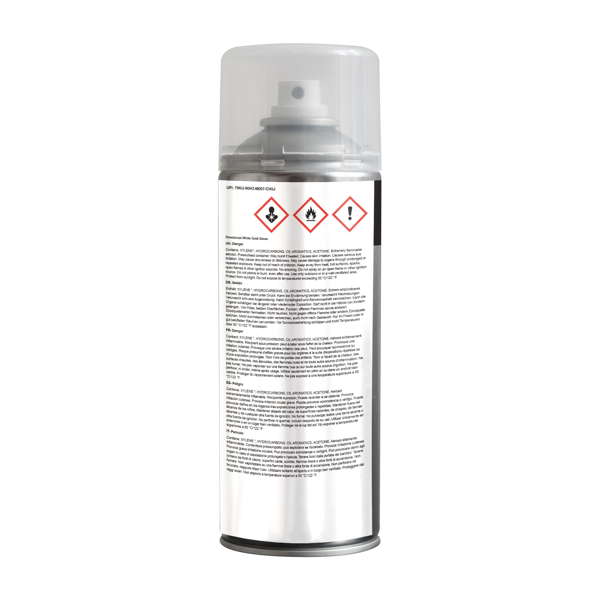 JENOLITE Directorust Pintura Metálica Brillo | ORO BLANCO | Pintura en aerosol multisuperficie | Imprimador, capa base y capa superior todo en uno | 3 x 400ml
