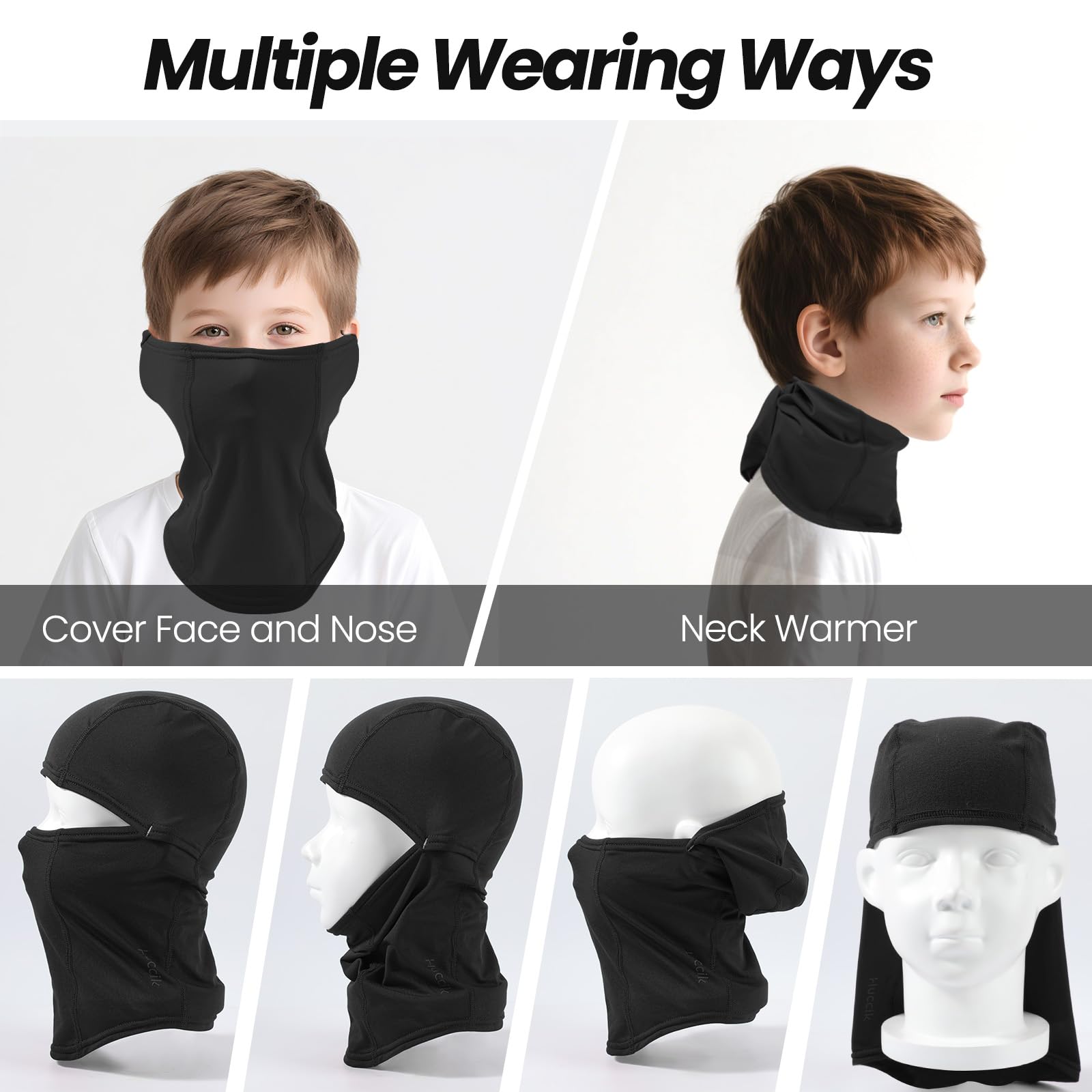 Balaclava Invierno para Niños, Antiviento, Máscara de Esquí para Chicos, Braga Térmica Multifuncional para Esquiar y Ciclismo