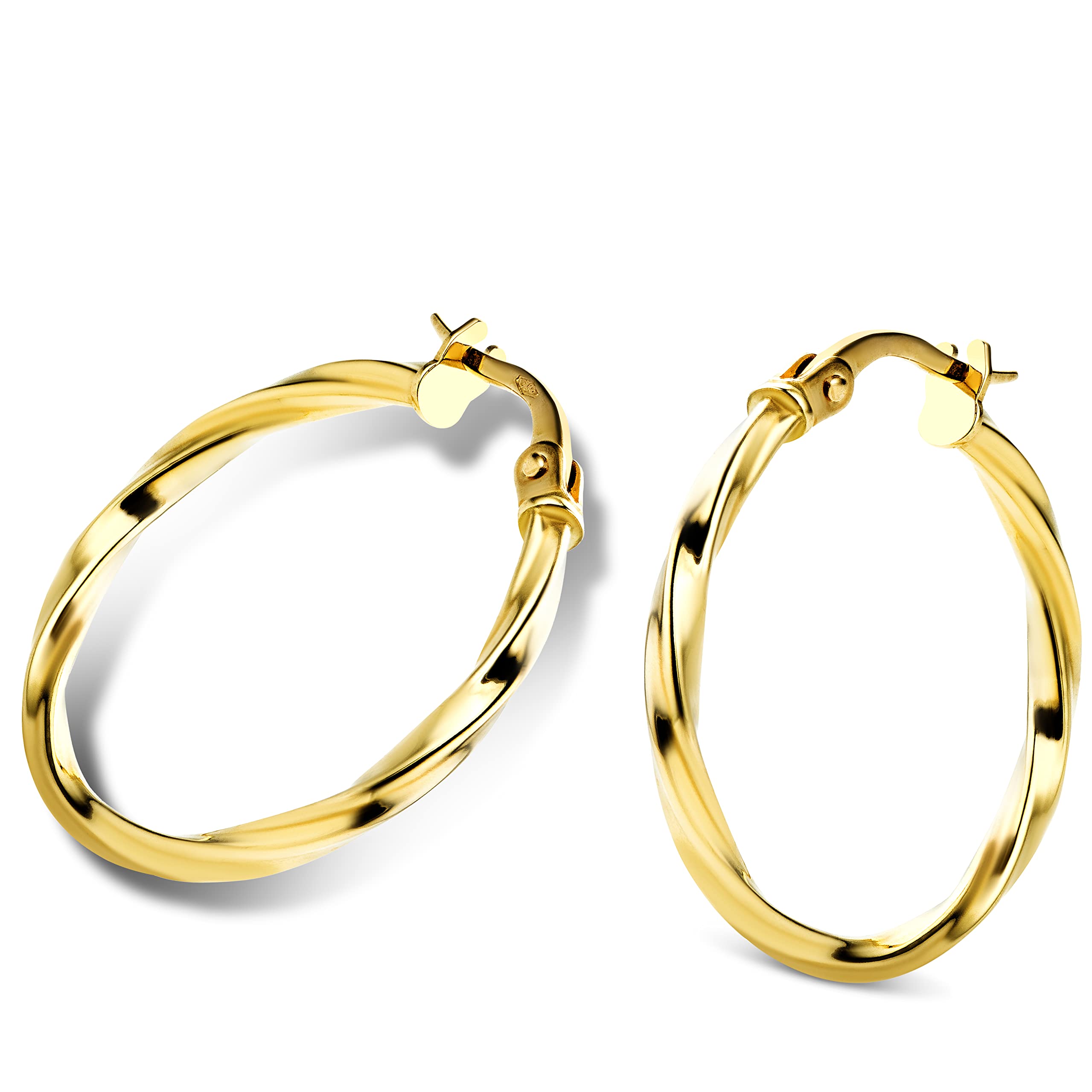 OroviPendientes de aro trenzados de oro amarillo 585 de 14 ct