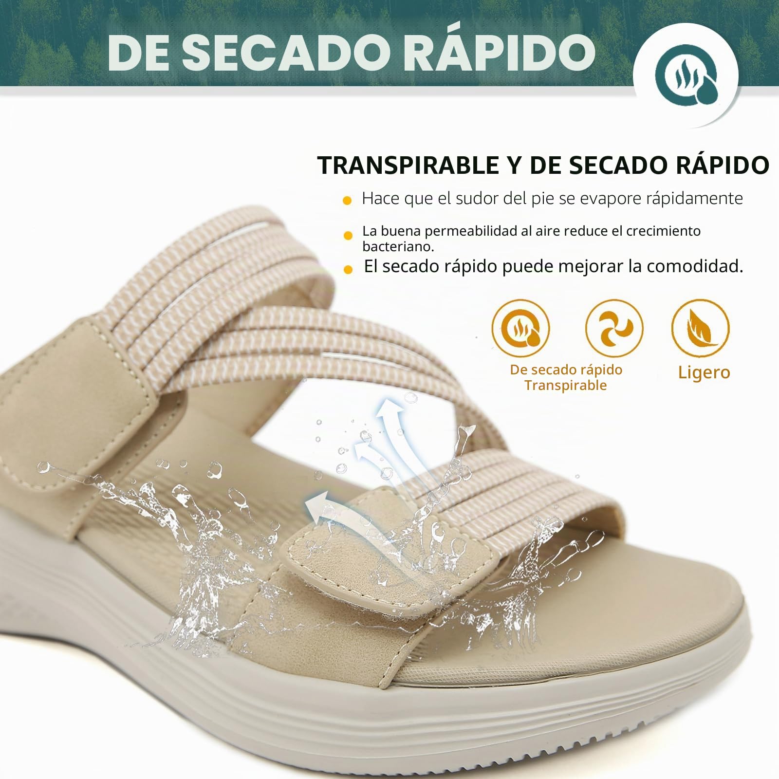 Sandalias Deportivas Mujer Verano Comodas Caminar Antideslizantes Ligera Ajustables Zapatillas