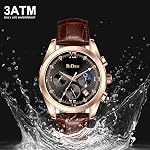 HANPOSH Montres pour hommes Montres analogiques Quartz Robe de montre Business Imperméable pour hommes avec affichage de la date mois Bracelet de montre en cuir casual